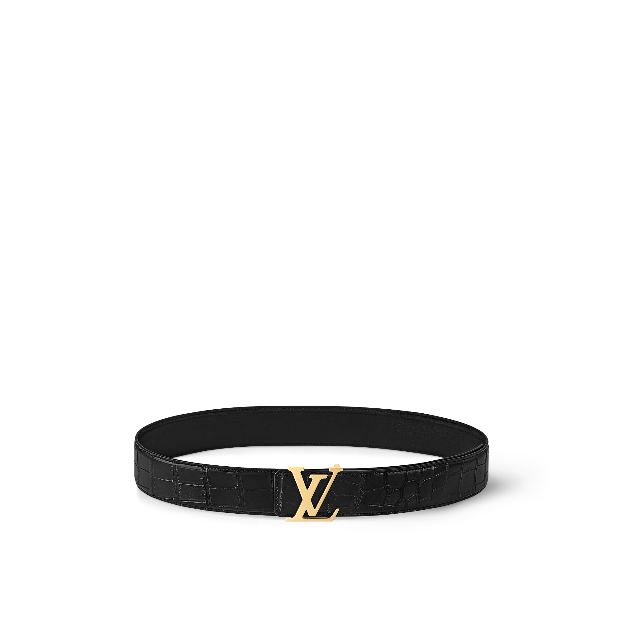 LV Initiales 40mm Reversible Belt Crocodilien Brillant in Men