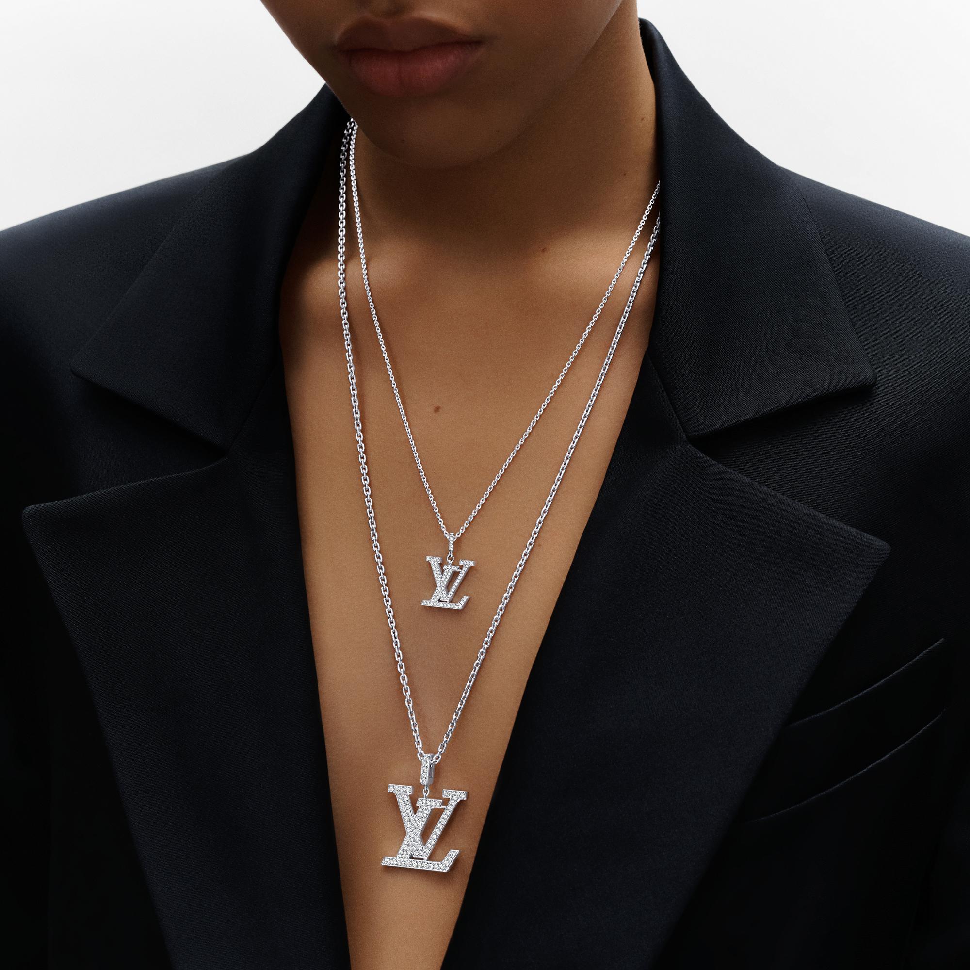 LV Medium Pendant, White Gold And Diamonds  in Jewellery