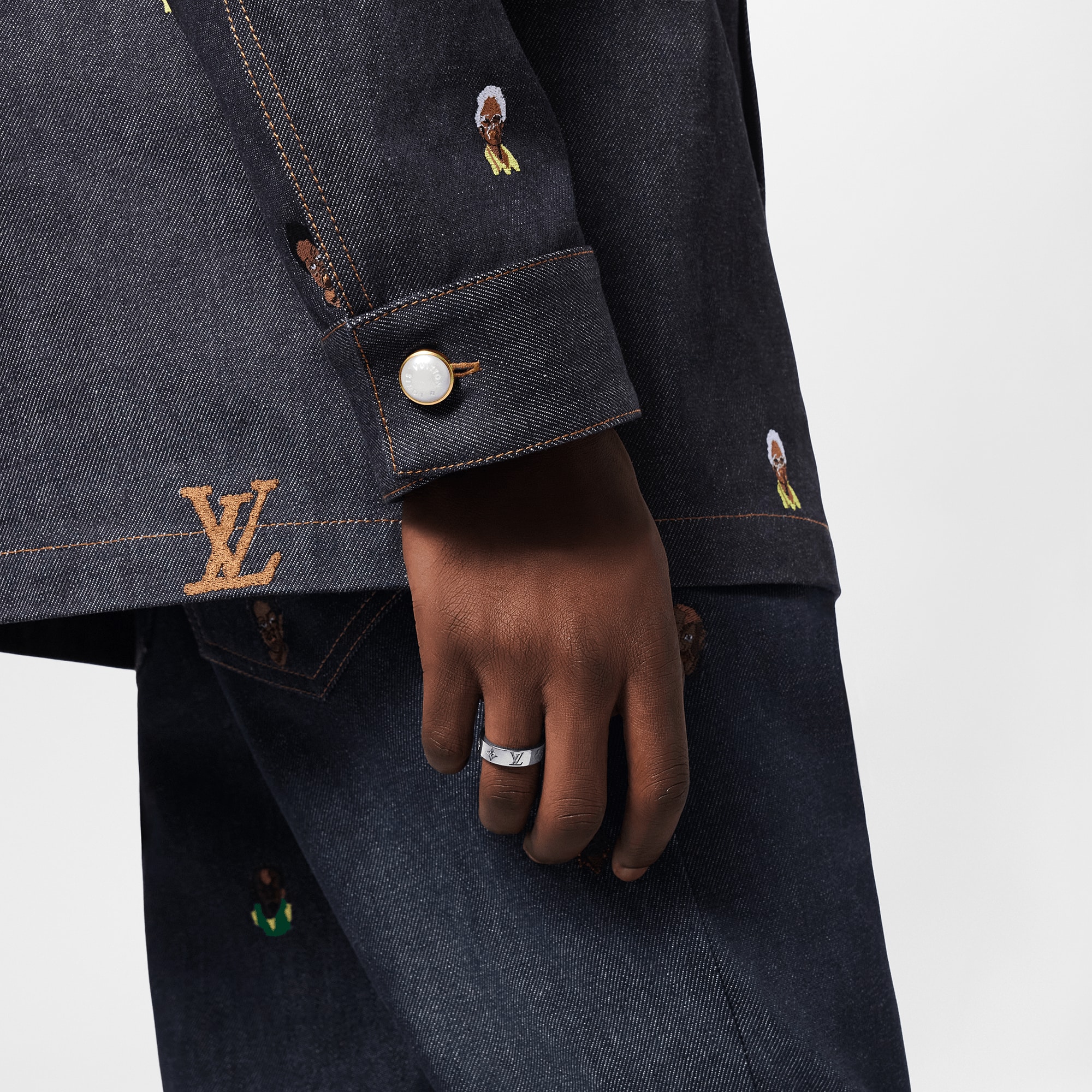 LV Mosaic Thin Ring . in Men