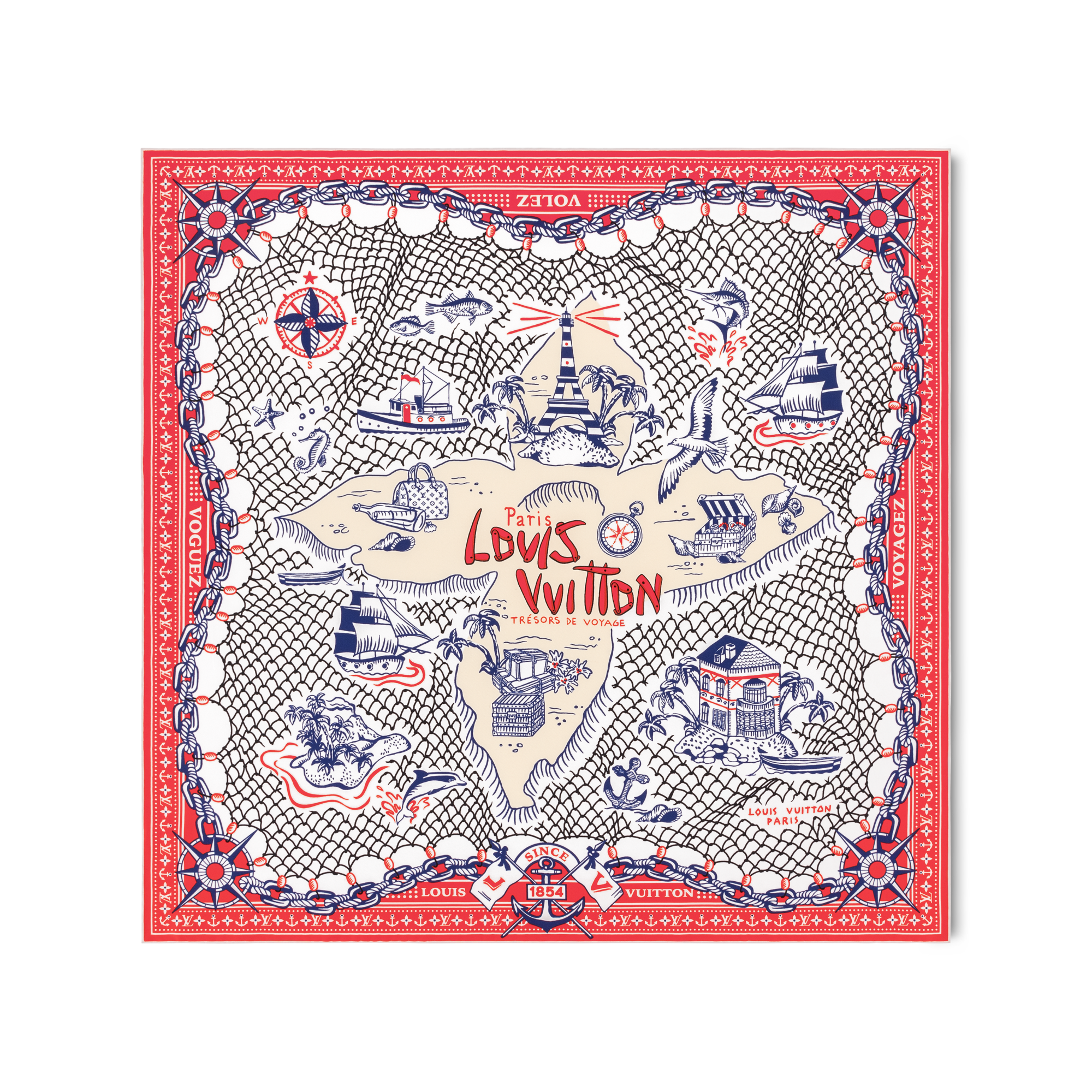LV Ocean Treasure Map Square 70 . in Women