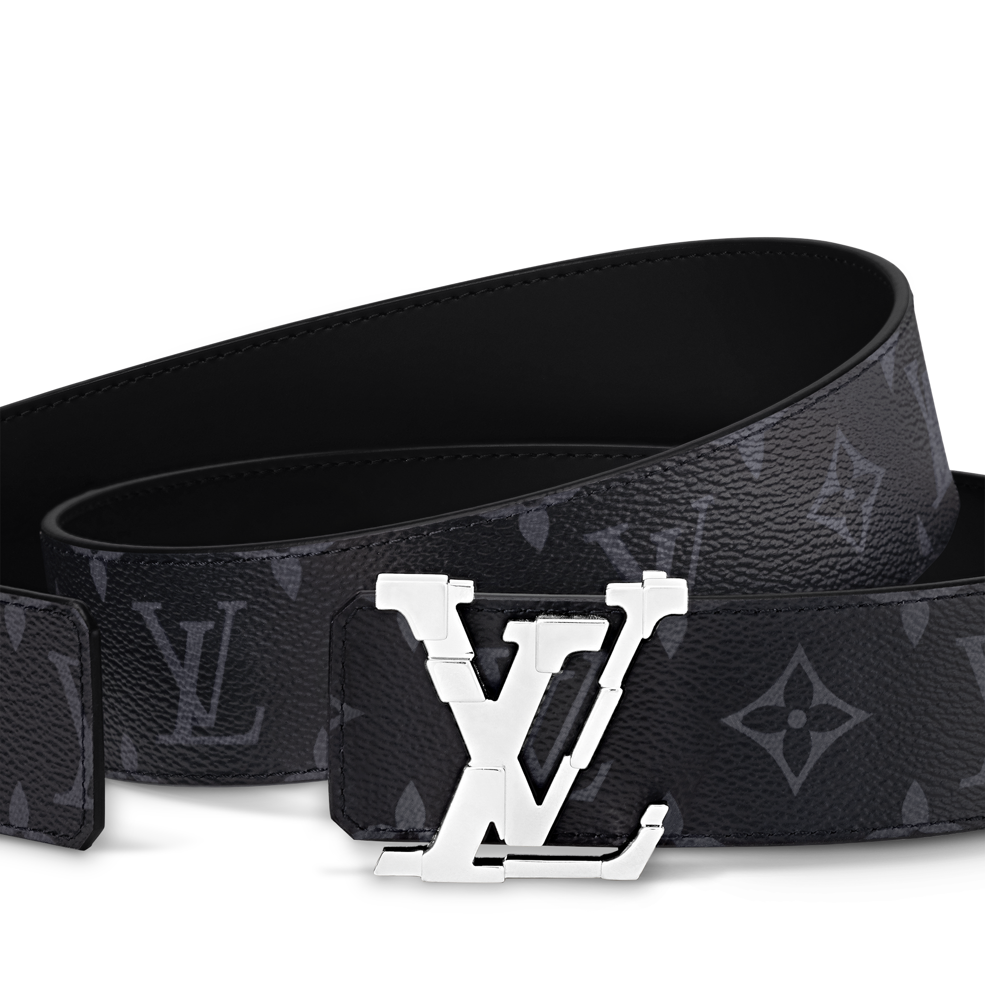 LV Pixel 40mm Reversible Belt Monogram Eclipse in Men