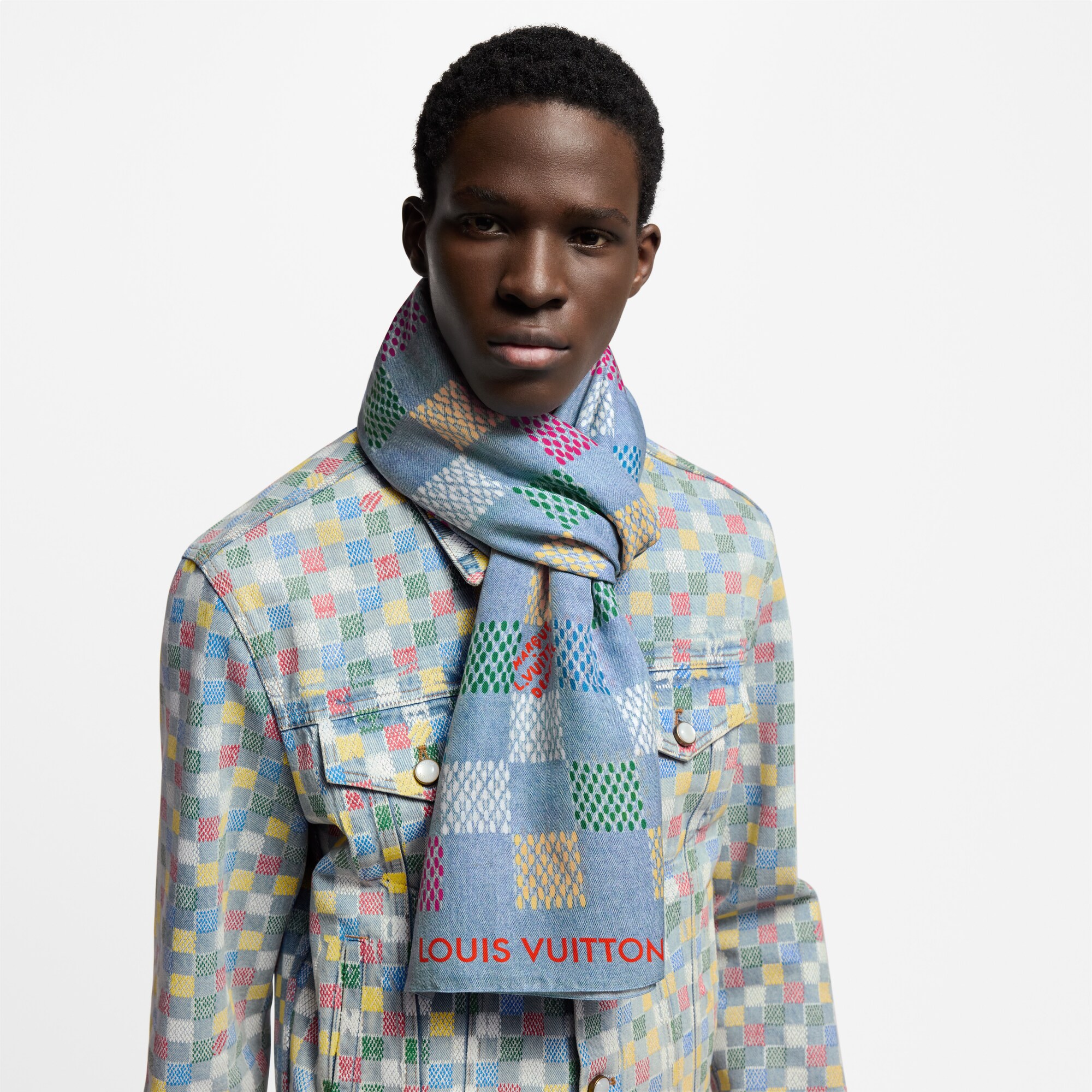 LV Vers Damier Denim Stole . in Men