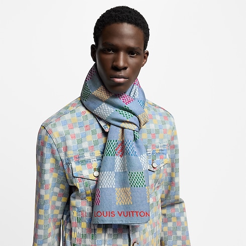 LV Vers Damier Denim Stole . in Men's Accessories Scarves for Men collections by Louis Vuitton (Product zoom)