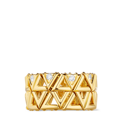 LV Volt Mesh Ring, Yellow Gold And Diamonds in Jewellery's Categories All Fine Jewellery collections by Louis Vuitton (Product zoom)
