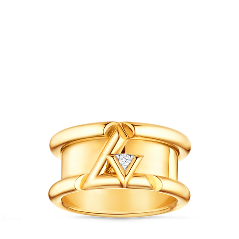 LV Volt One Band Ring, Yellow Gold And Diamond in Jewellery's Categories All Fine Jewellery collections by Louis Vuitton (Product zoom)
