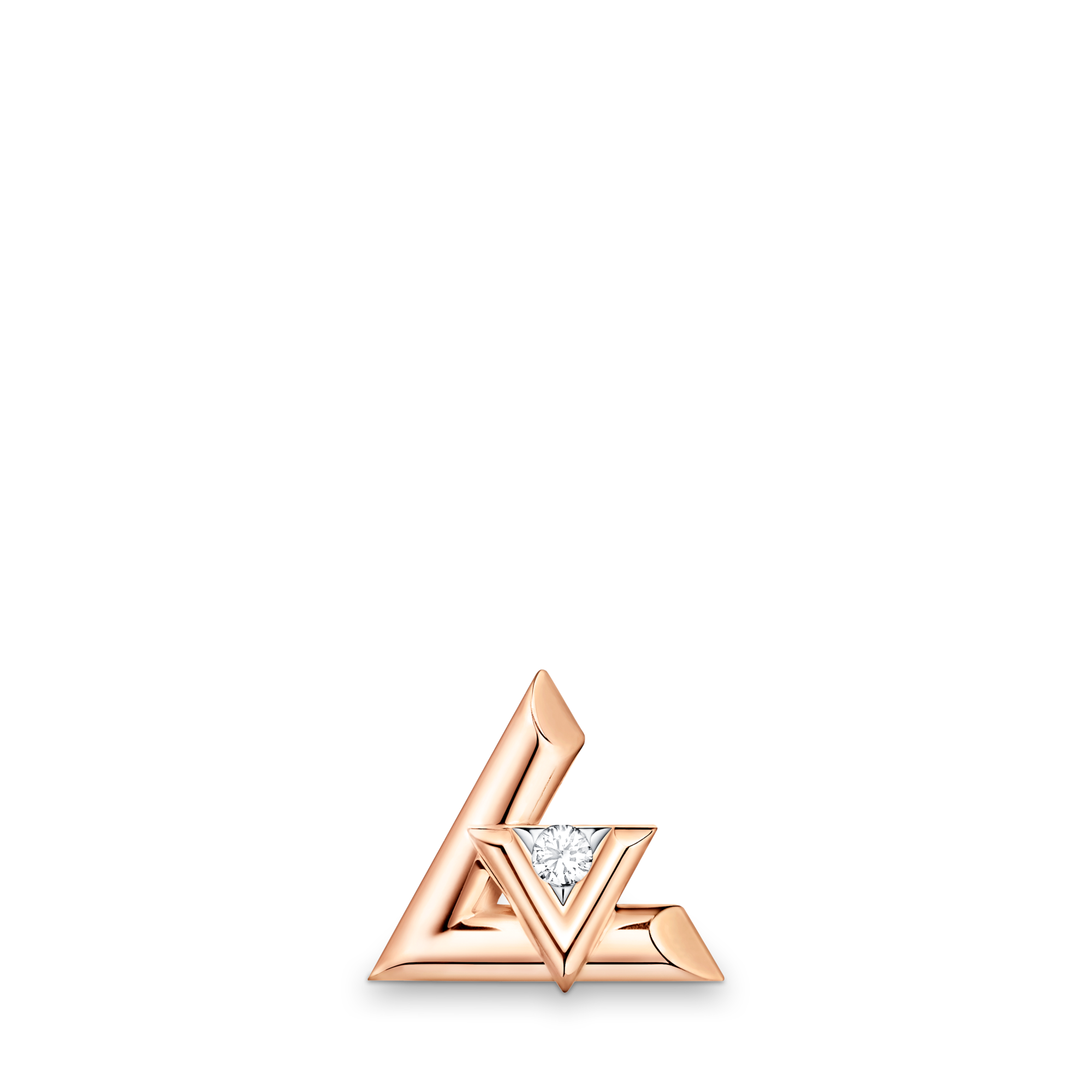 LV Volt One Stud, Pink Gold And Diamond - Per Unit  in Jewellery