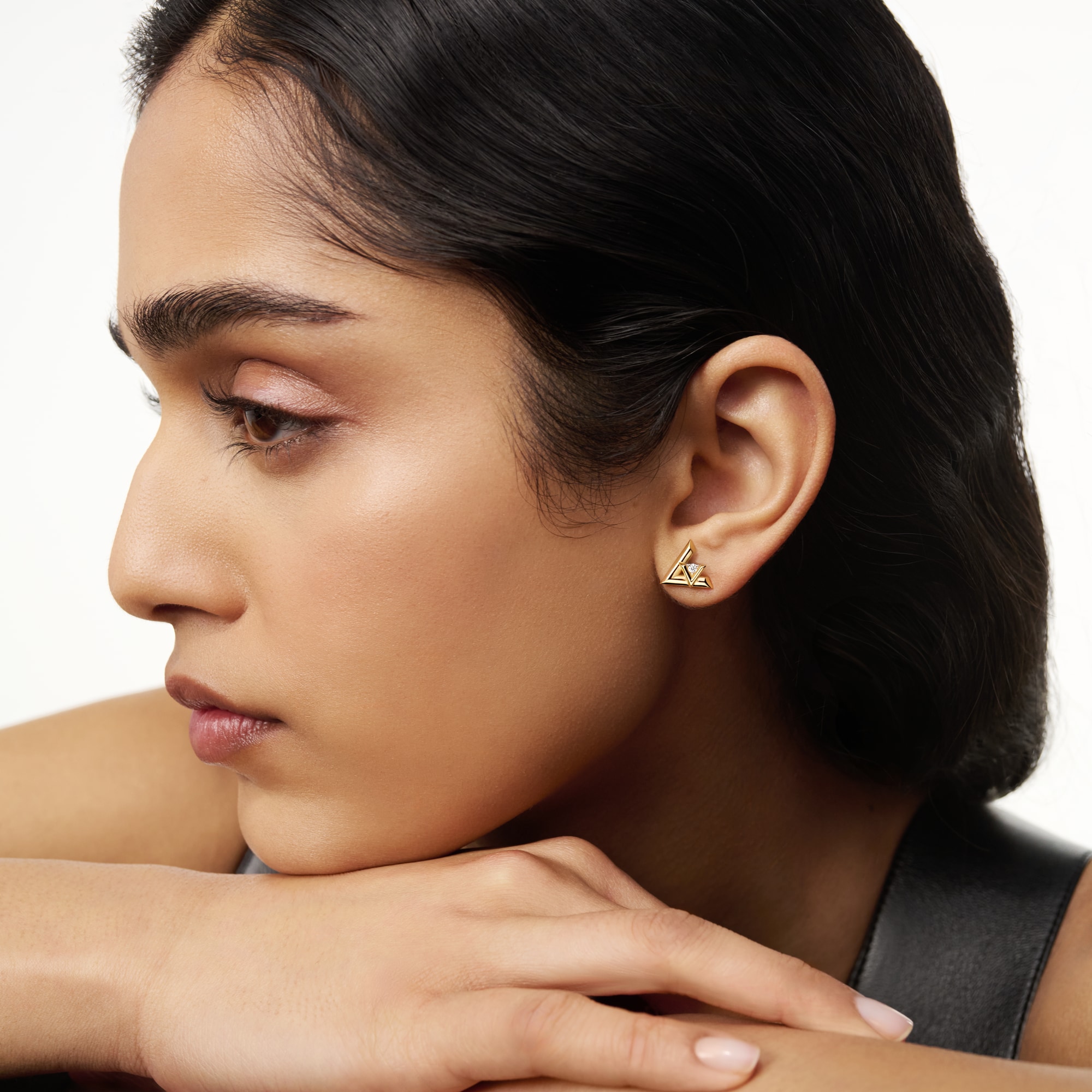 LV Volt One Stud, Yellow Gold And Diamond - Per Unit  in Jewellery