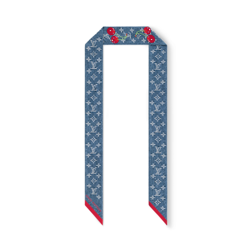 LV x TM Denim Cerise Bandeau . in Women's Accessories Silk Squares and Bandeaus collections by Louis Vuitton (Product zoom)