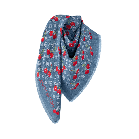 LV x TM Denim Cerise Shawl . in Women's Accessories Shawls and Stoles collections by Louis Vuitton (Product zoom)