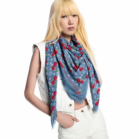 LV x TM Denim Cerise Shawl . in Women's Accessories Shawls and Stoles collections by Louis Vuitton (Product zoom)