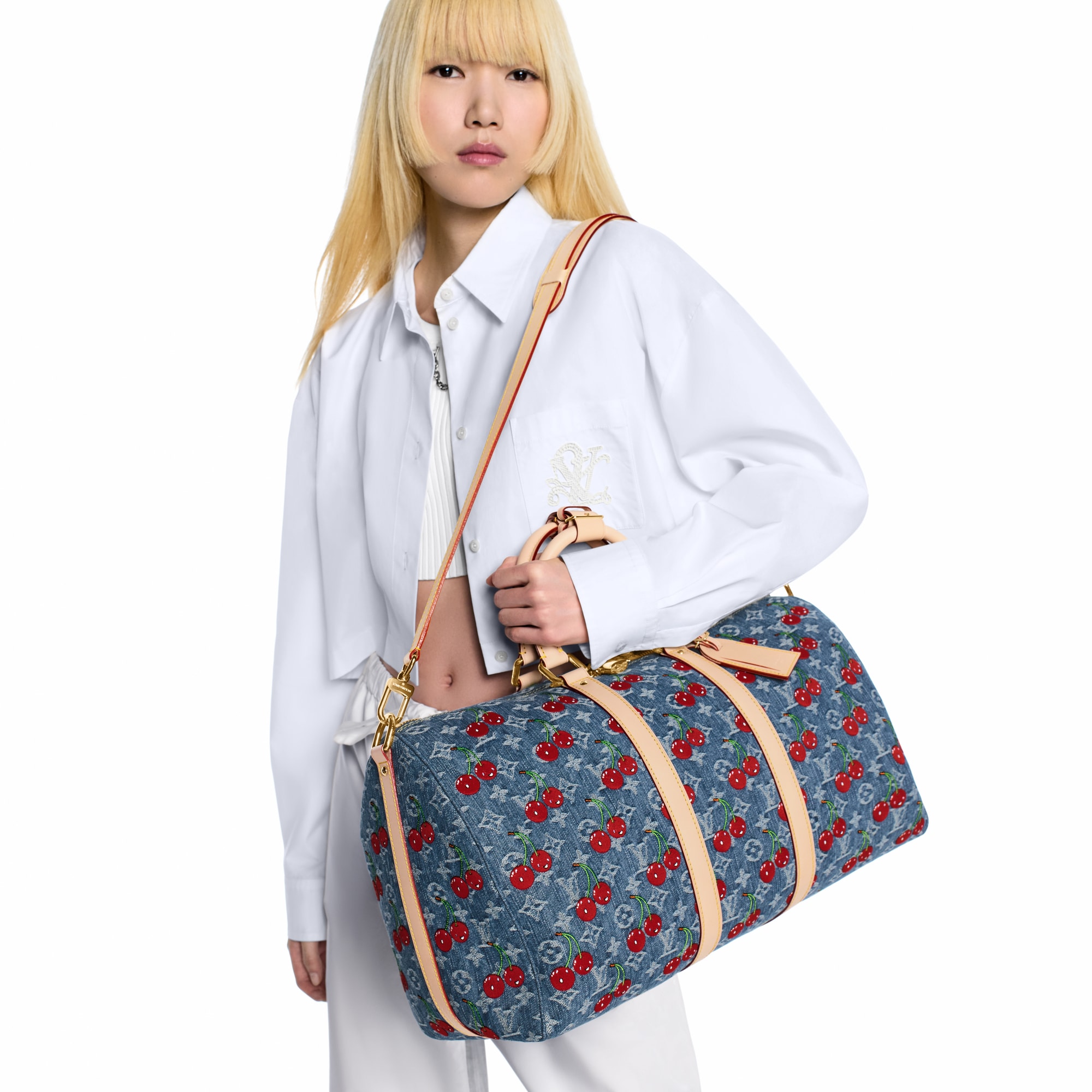 LV x TM Keepall Bandoulière 45 Monogram Denim in Women