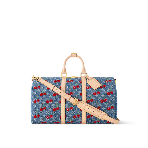 LV x TM Keepall Bandoulière 45 Monogram Denim in Women's Travel All Luggage and Accessories collections by Louis Vuitton (Product zoom)