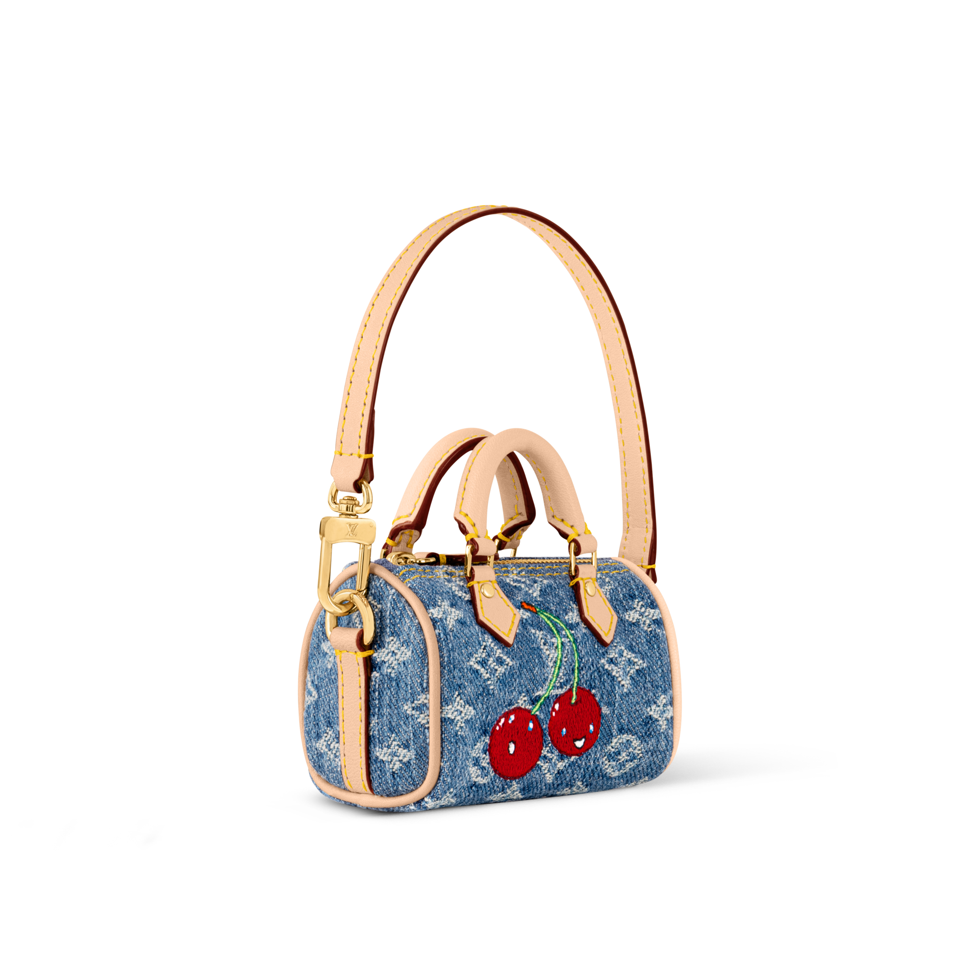 LV x TM Micro Speedy Denim Cerise Bag Charm . in Women
