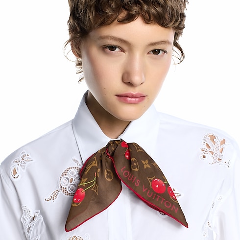 LV x TM Monogram Cerise Square 55 . in Women's Accessories Silk Squares and Bandeaus collections by Louis Vuitton (Product zoom)