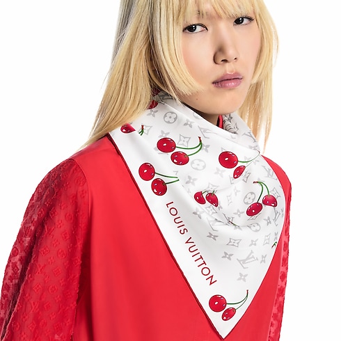 LV x TM Monogram Cerise Square 90 . in Women's Accessories Silk Squares and Bandeaus collections by Louis Vuitton (Product zoom)