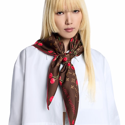 LV x TM Monogram Cerise Square 90 . in Women's Accessories Silk Squares and Bandeaus collections by Louis Vuitton (Product zoom)