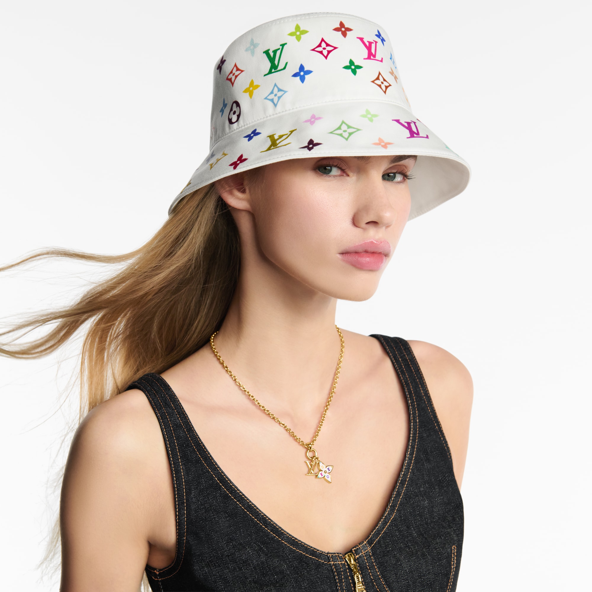 Louis Vuitton White LV x TM Reversible Superflat Bucket Hat S sz LV x TM Reversible Superflat Bucket Hat S00 - Accessories  main image 4