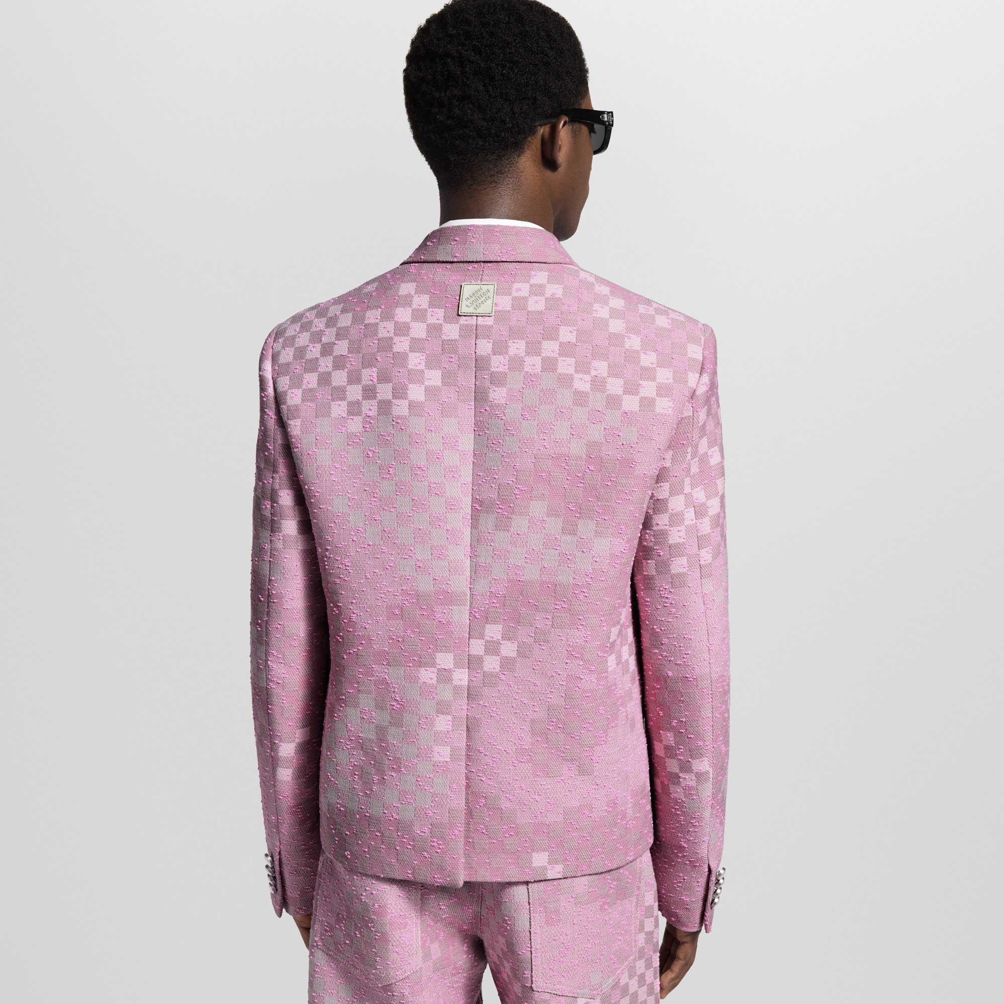 Made To Order Cropped Damoflage Tweed Jacket  in Men