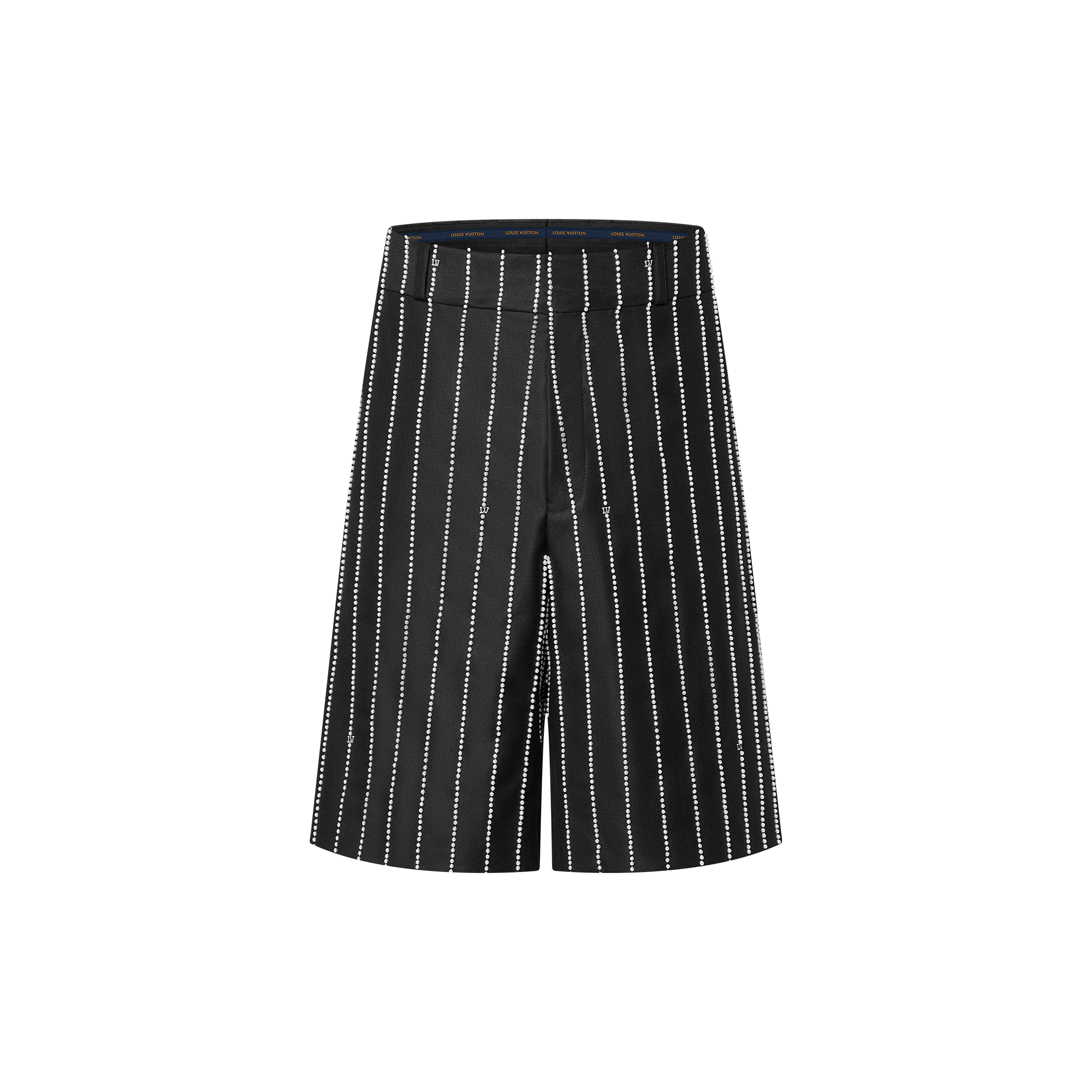 Made To Order Tailored Embroidered Wool Shorts  in Men