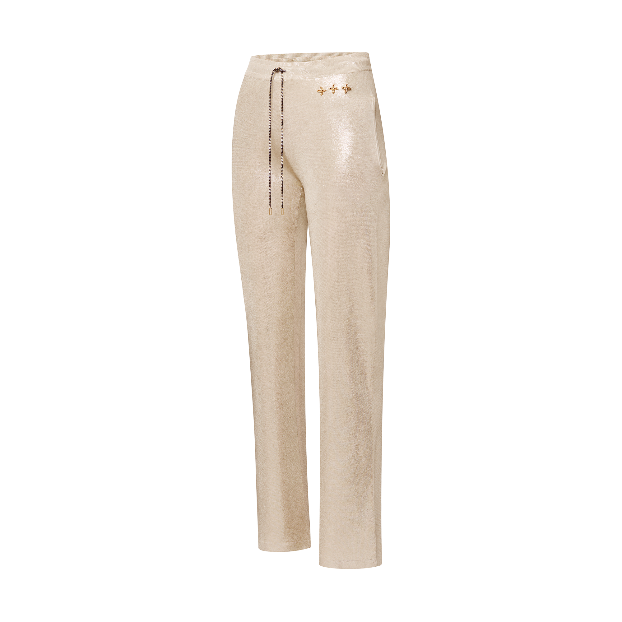 Metallic Silk Knit Jogging Pants  in Women