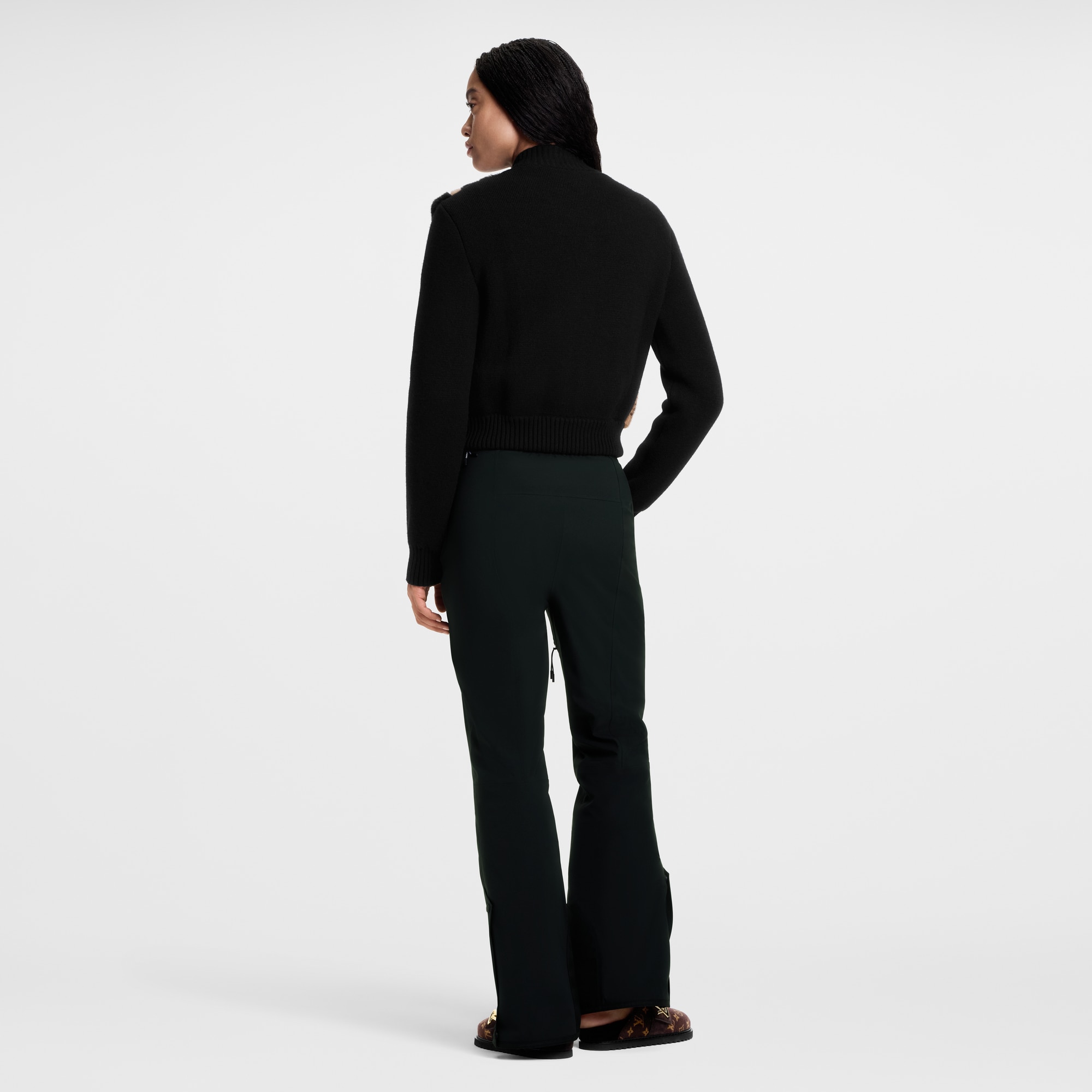 Mink Intarsia Bi-Matiere Cropped Bomber  in Women