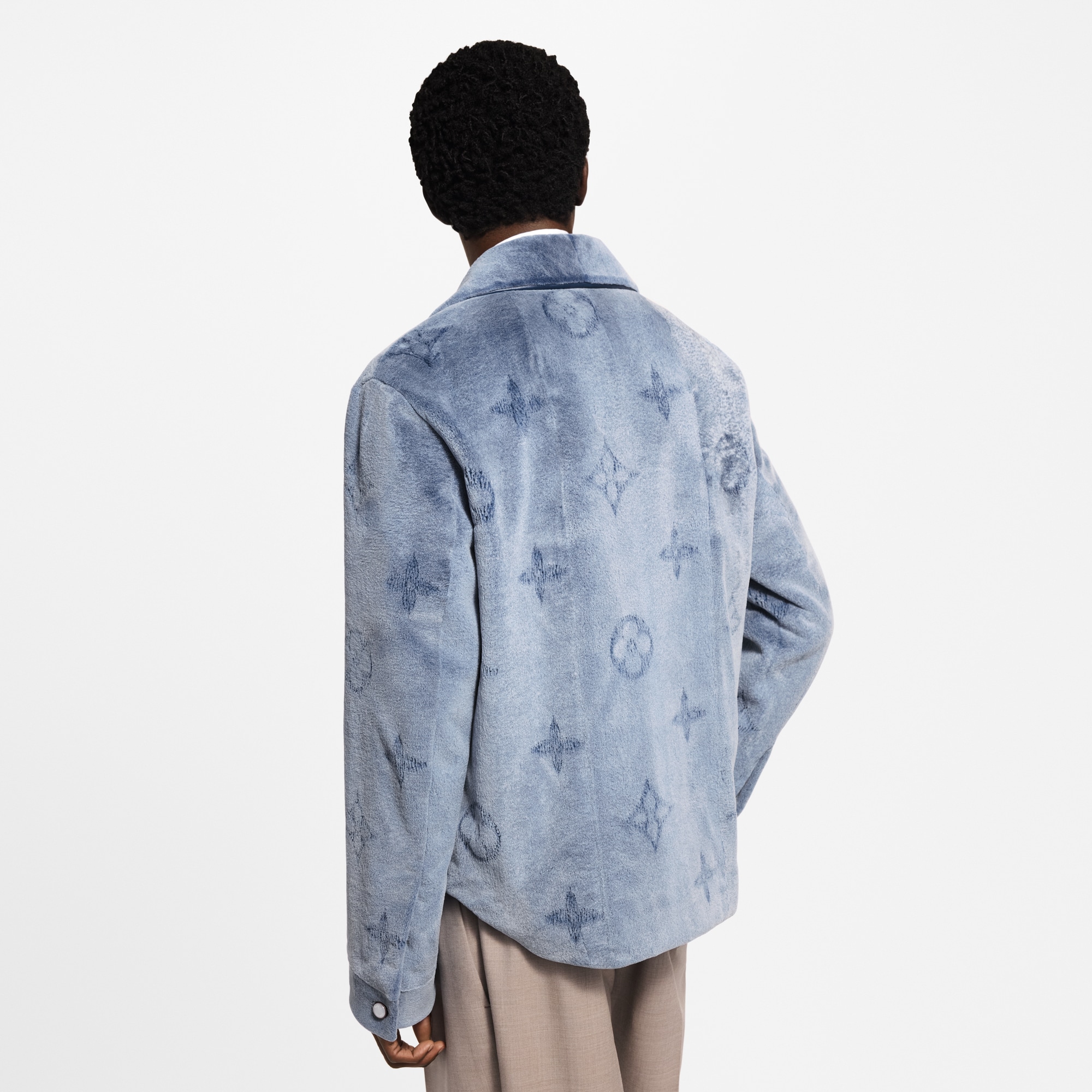 Mink Perforated Monogram Overshirt  in Men