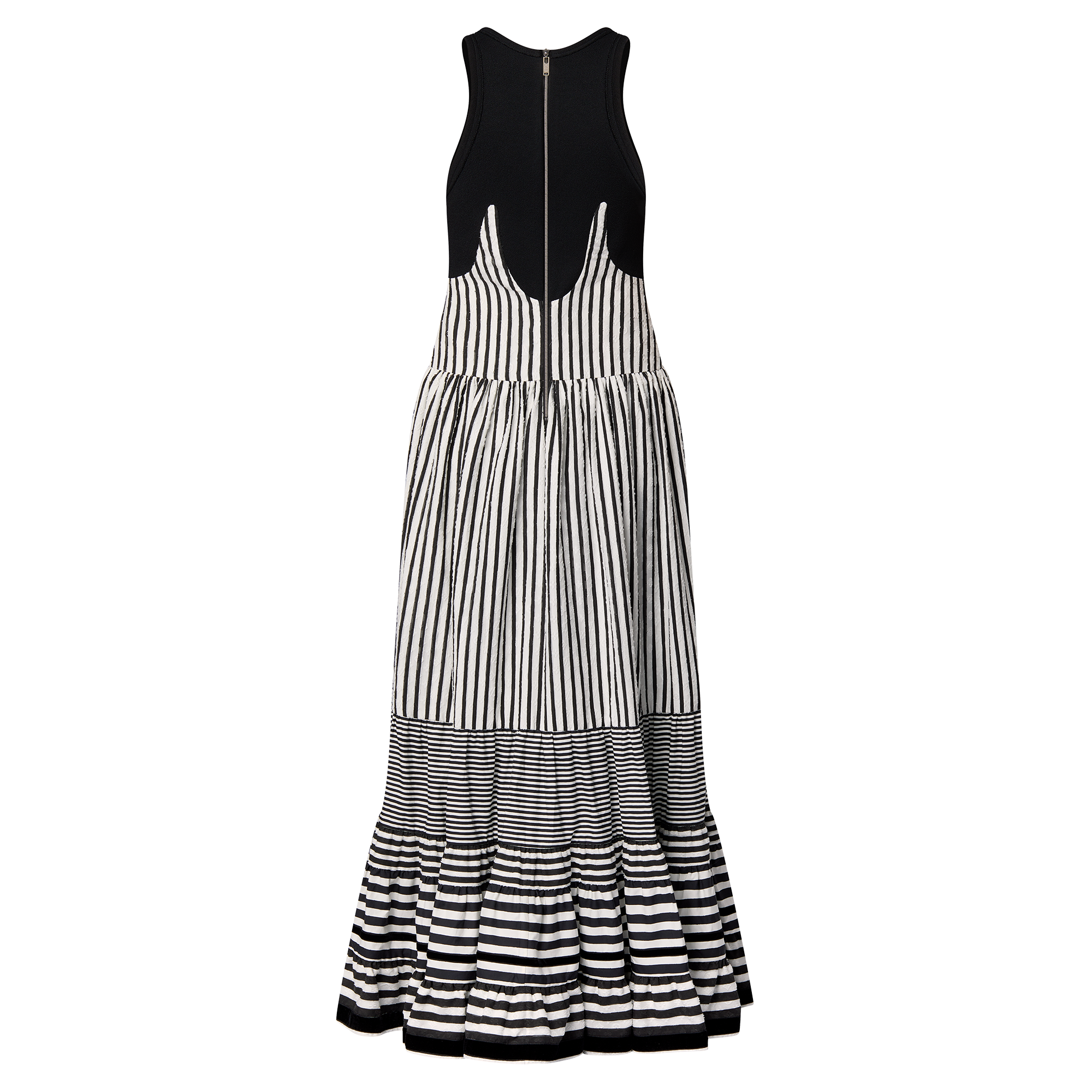 Mixed Stripes Tiered Dress  in Women