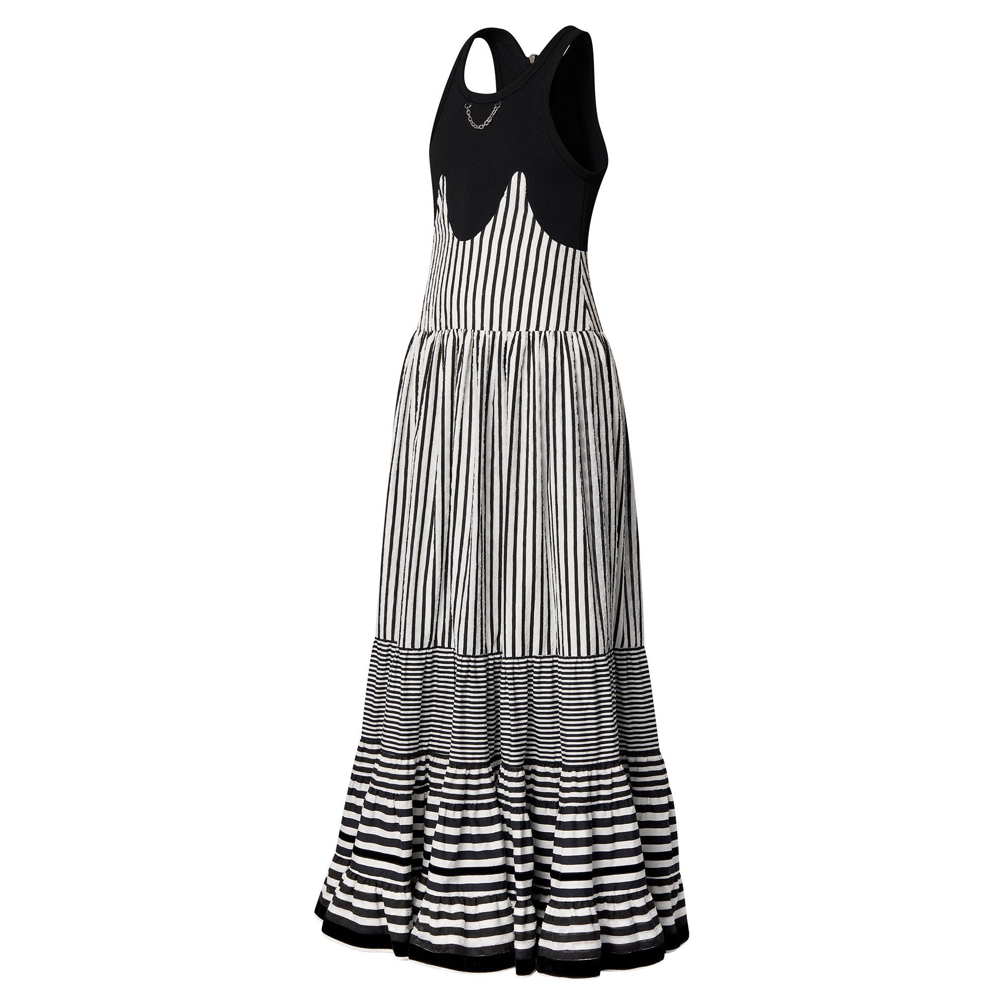 Mixed Stripes Tiered Dress  in Women