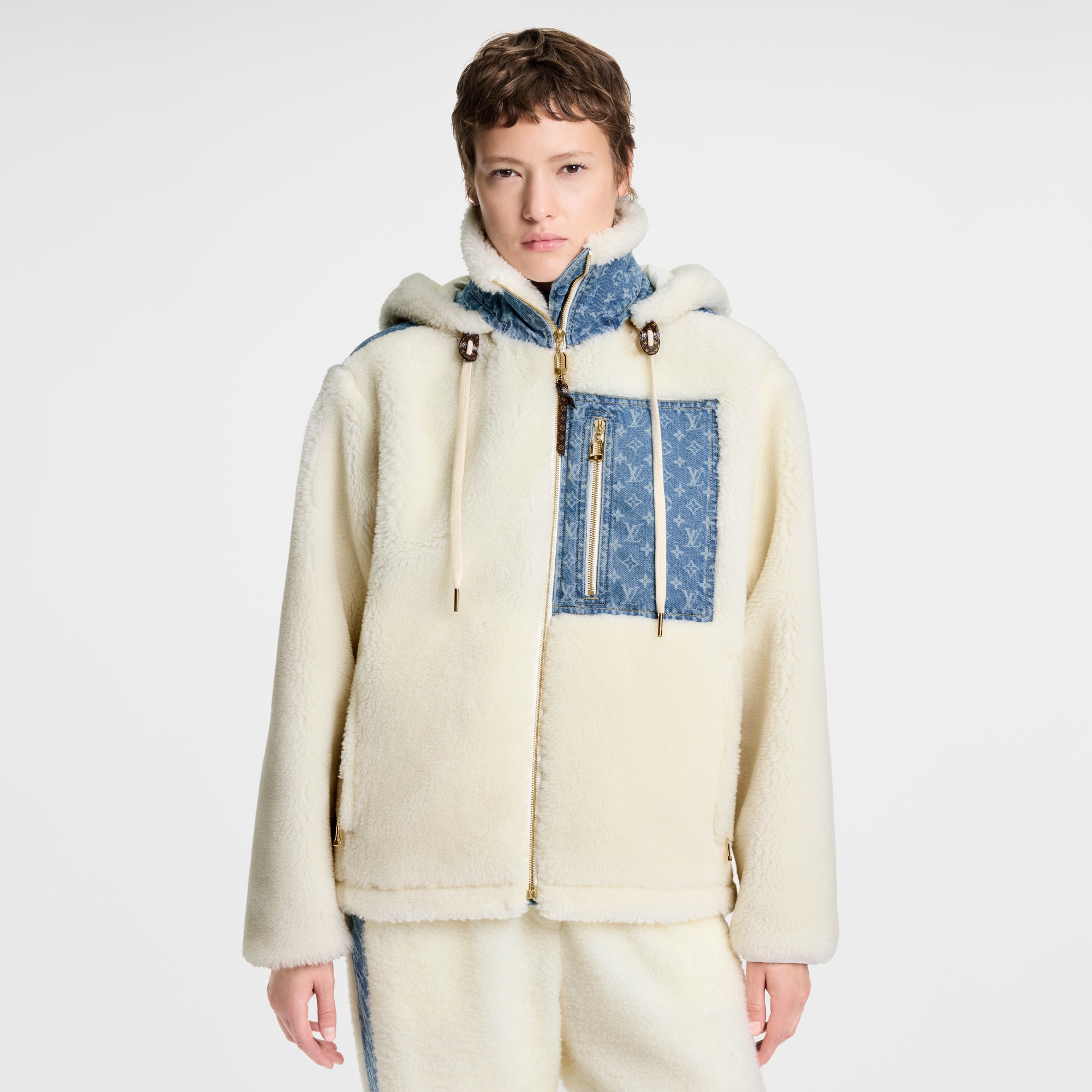 Monogram Accent Fleece Jacket  in Women