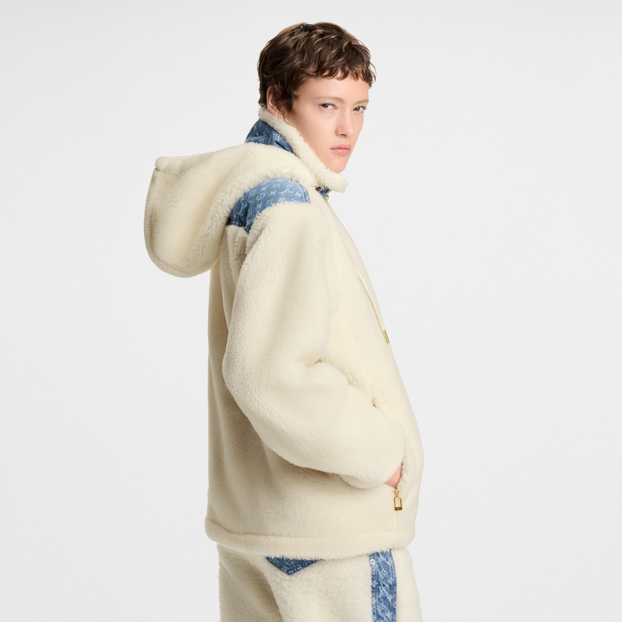 Monogram Accent Fleece Jacket  in Women