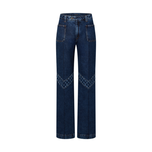 Monogram Accent Raw Denim Jeans in Women's Ready-to-Wear Pants collections by Louis Vuitton (Product zoom)