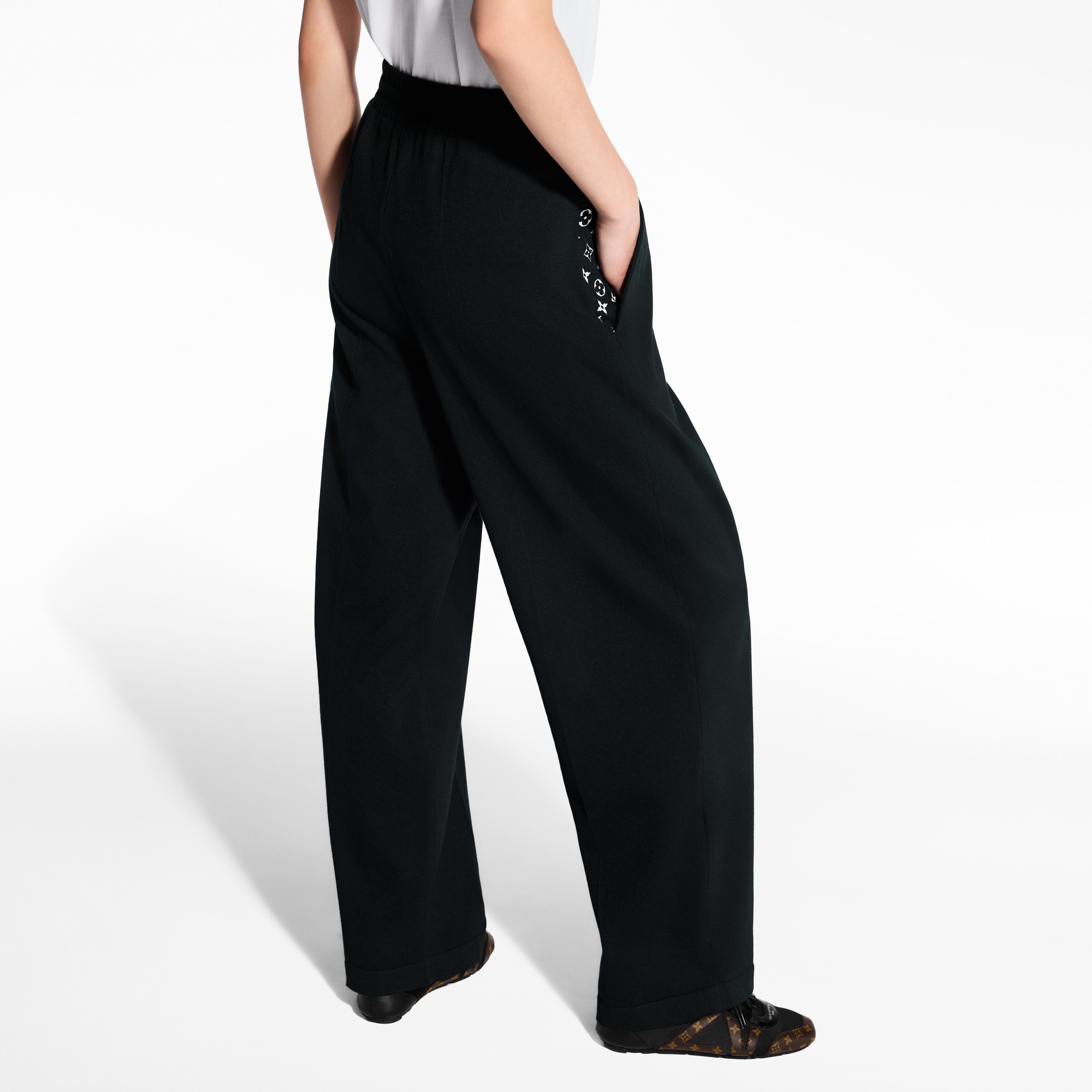 Monogram Accent Wide-Leg Jogging Pants  in Women