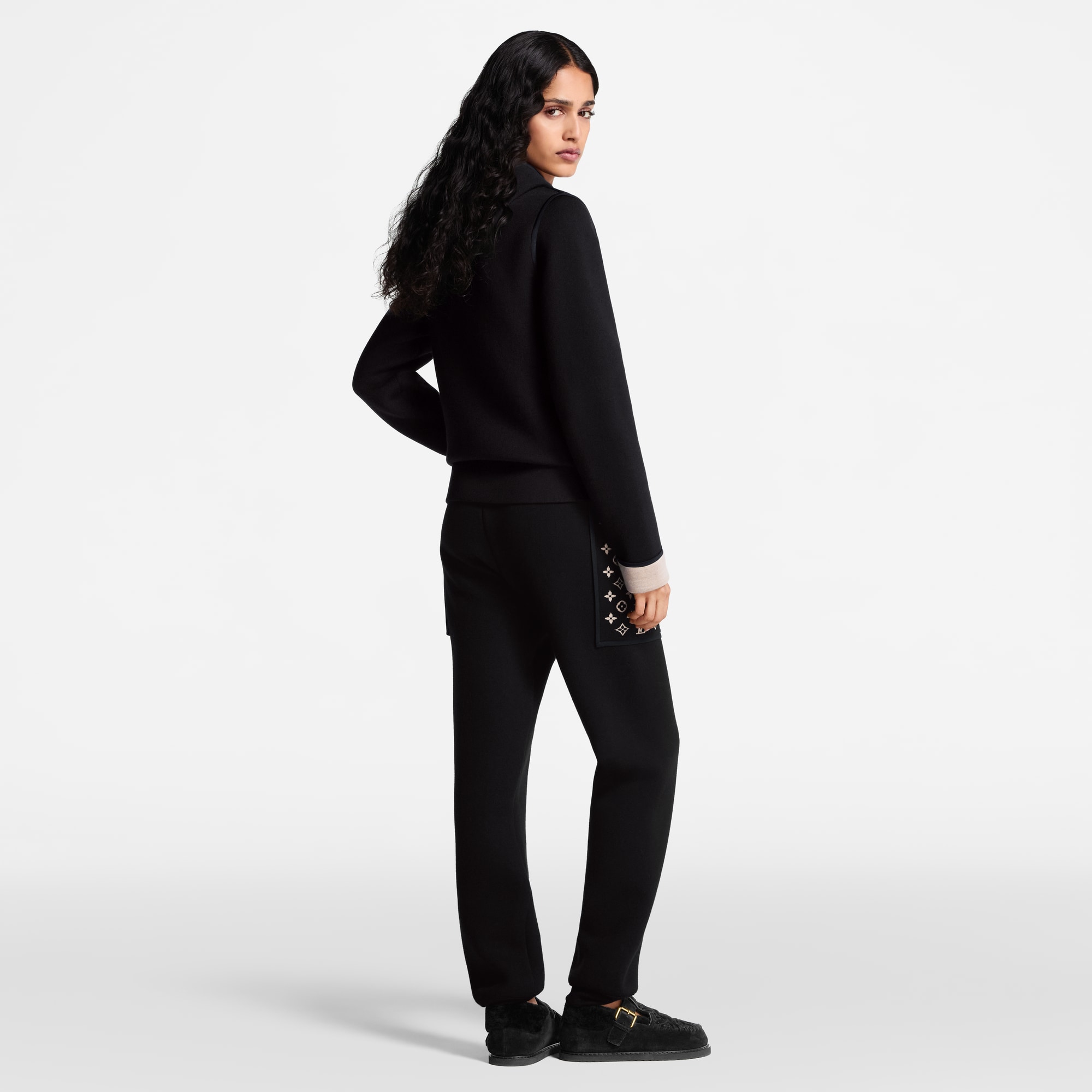 Monogram Accent Zip-Up Hoodie  in Women