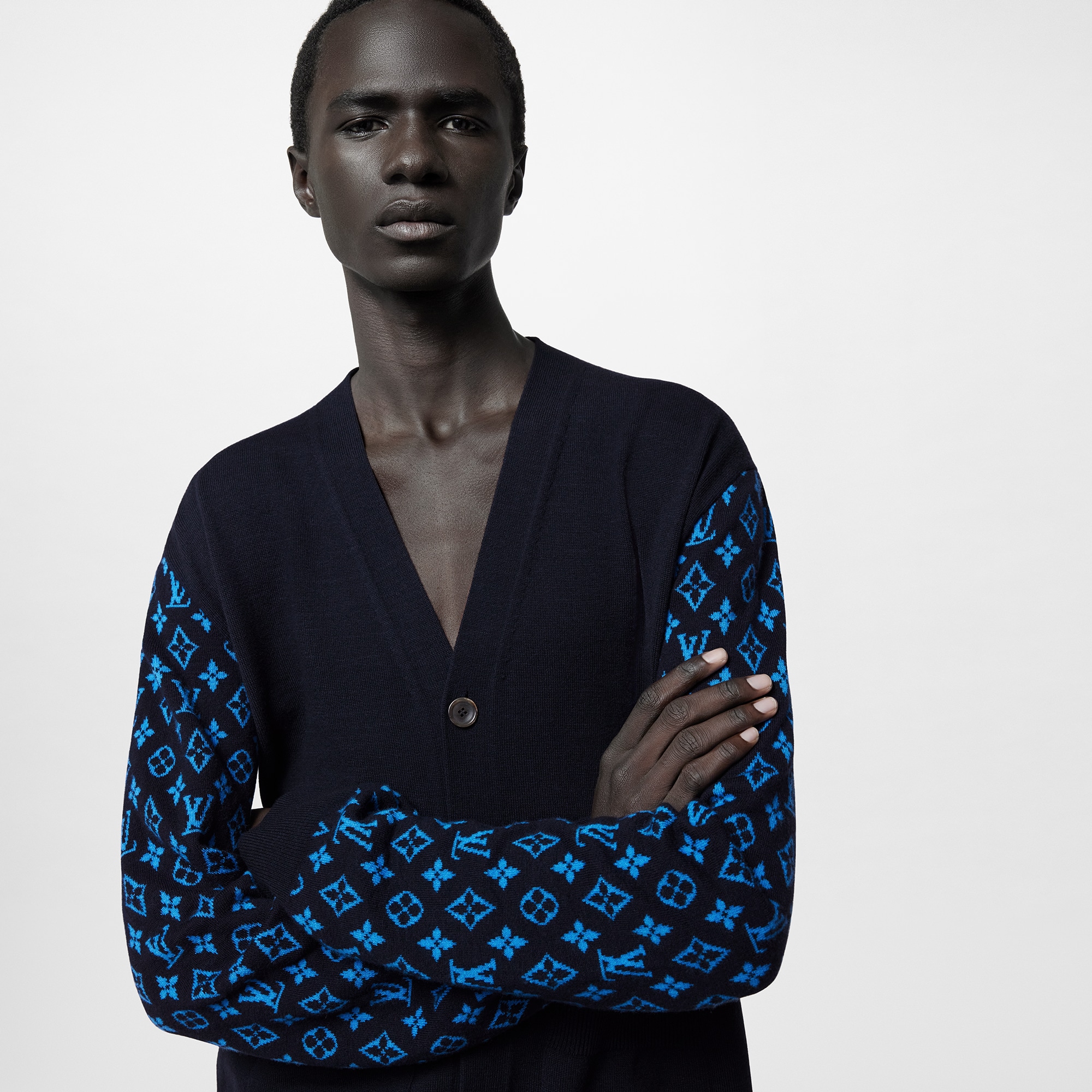 Monogram Cashmere Mix Cardigan   in Men