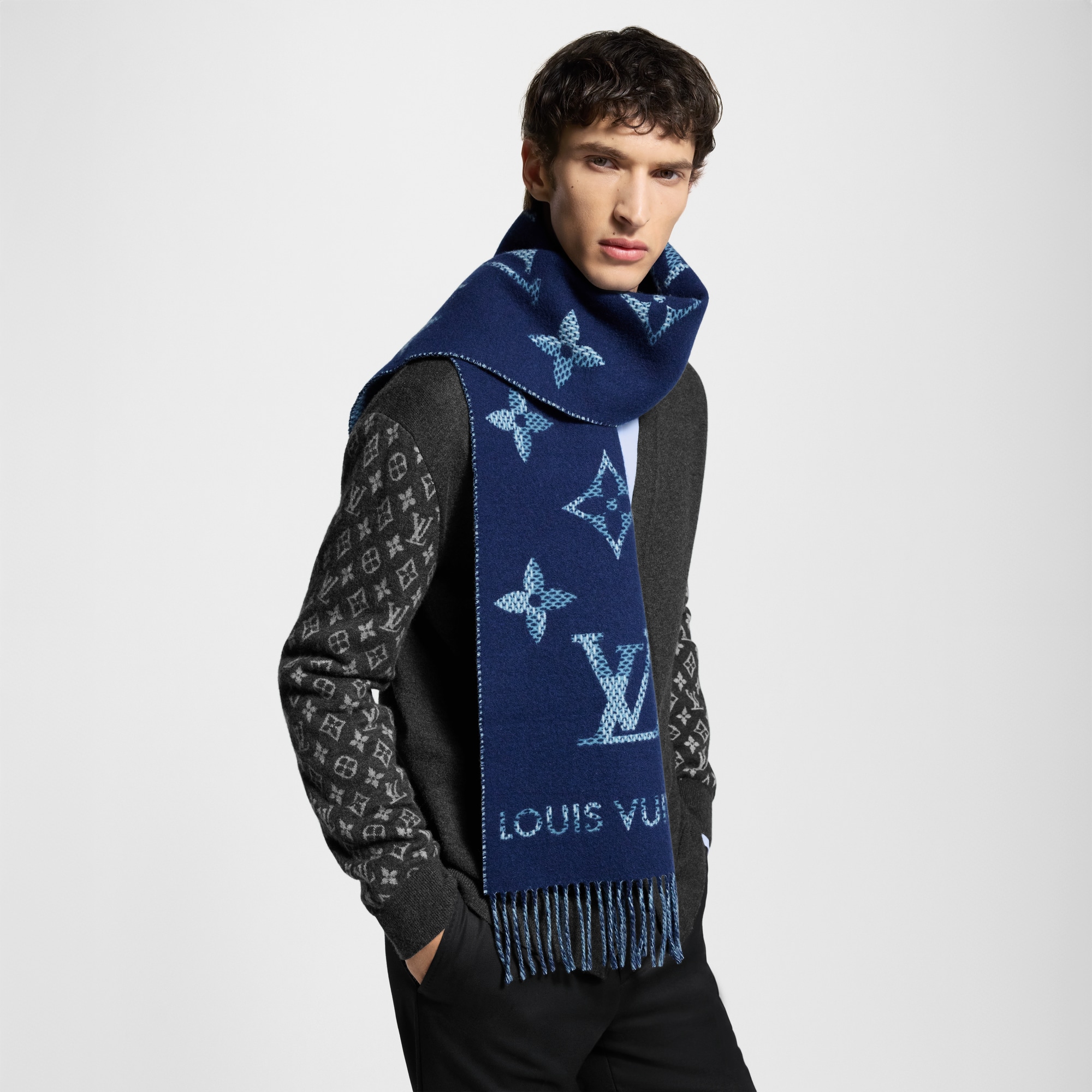 Monogram Check Scarf . in Men