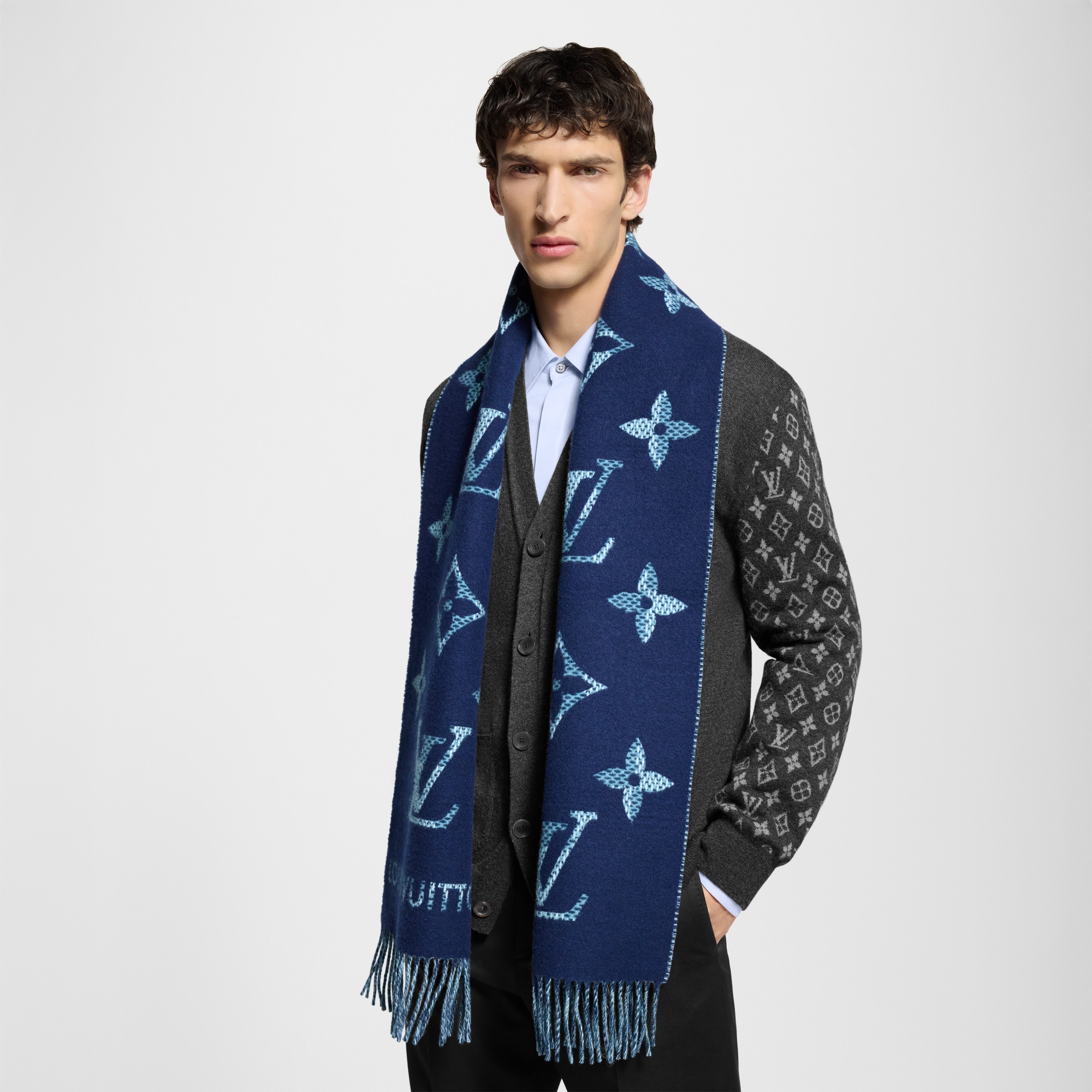 Monogram Check Scarf . in Men