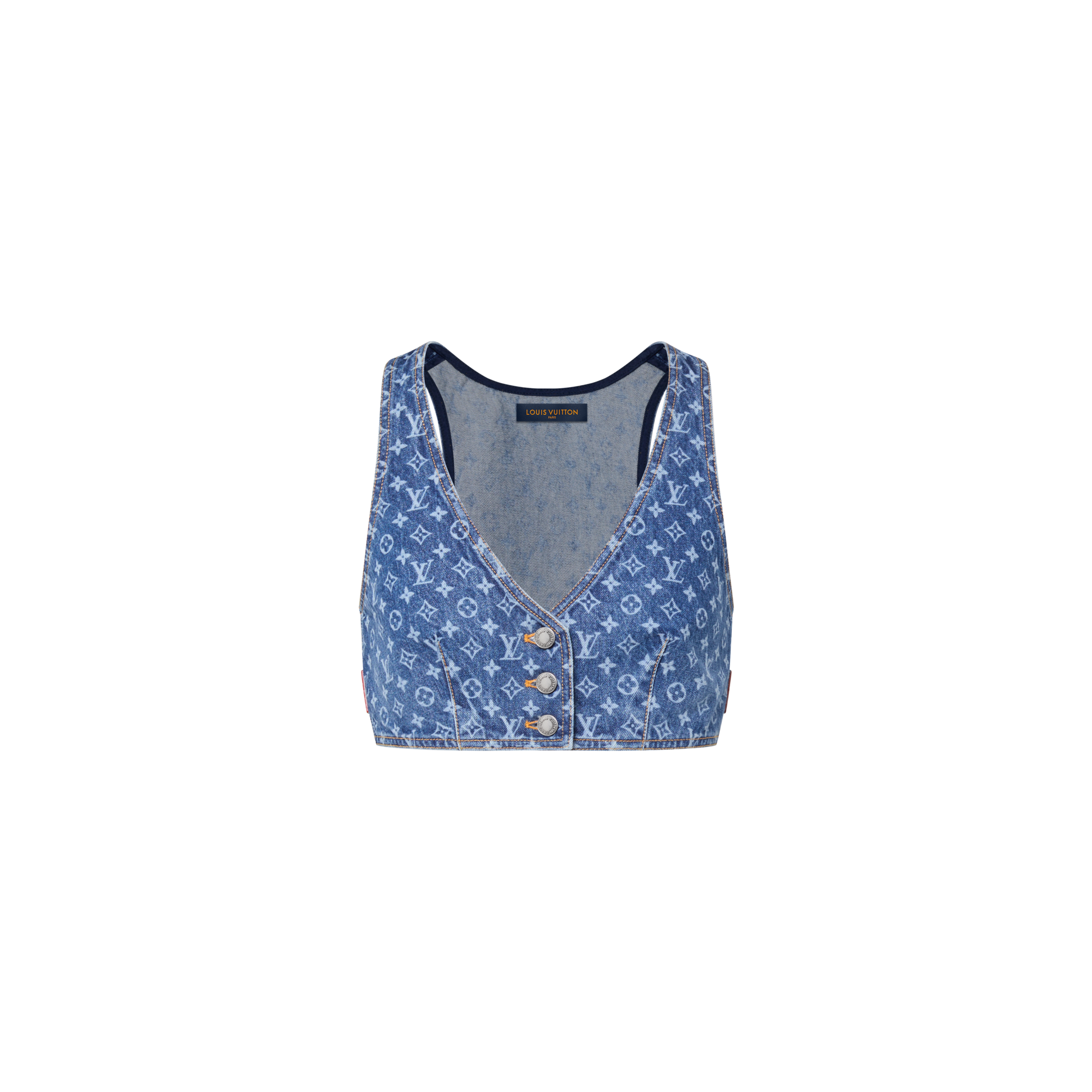 Monogram Denim Crop Top  in Women