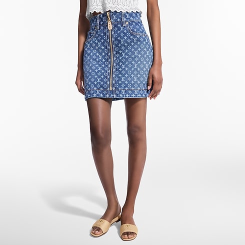 Monogram Denim Mini Skirt in Women's Ready-to-Wear Skirts and Shorts collections by Louis Vuitton (Product zoom)