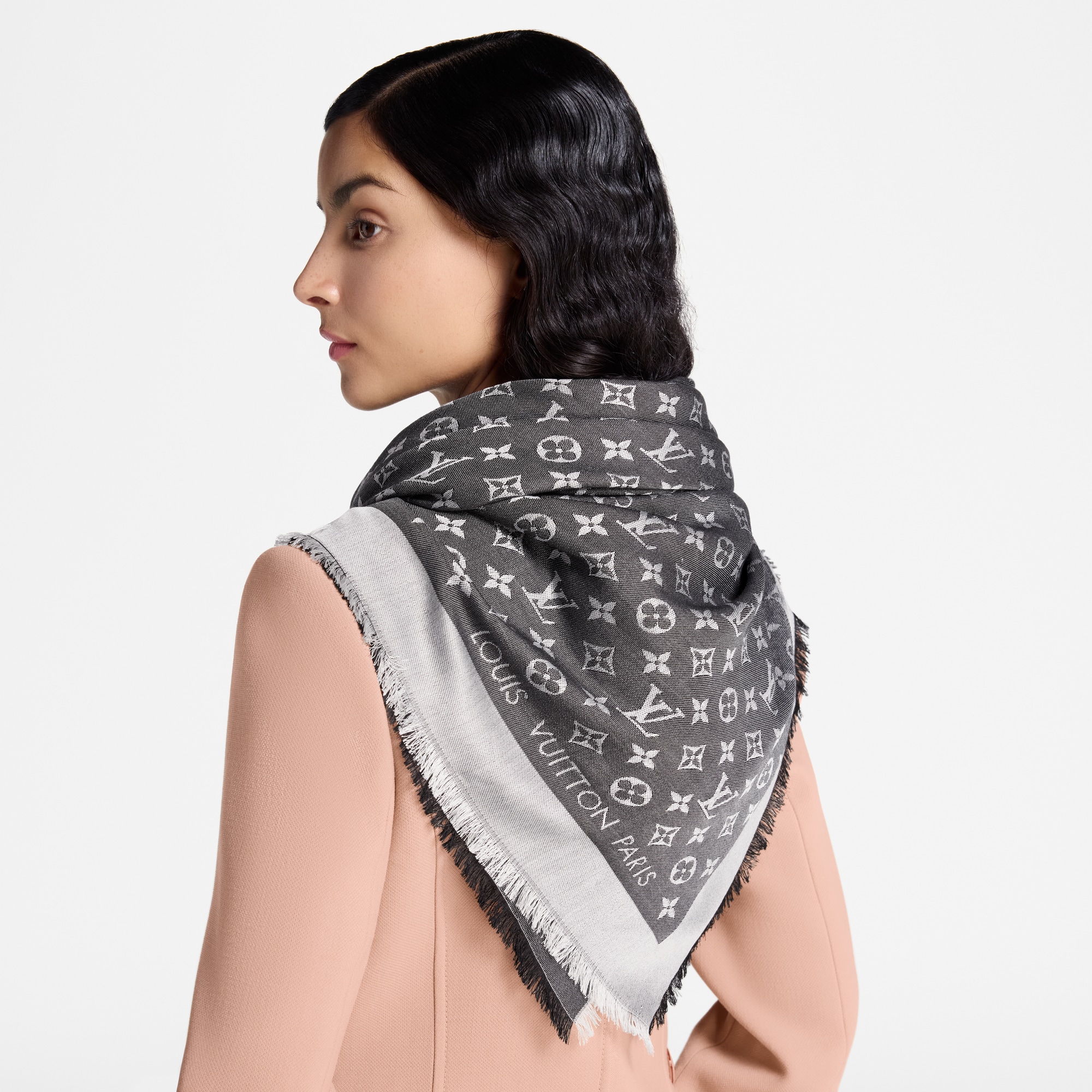 Monogram Denim Shawl . in Women
