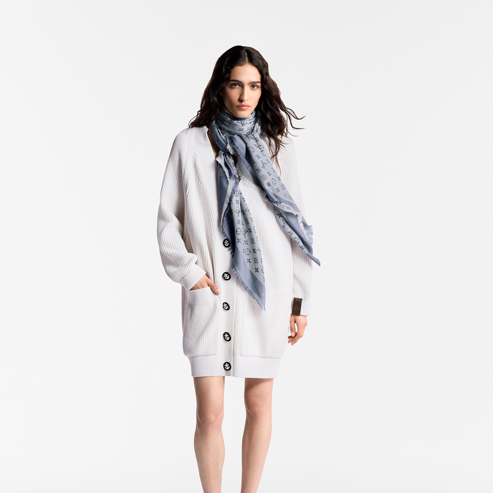 Monogram Denim Shawl . in Women