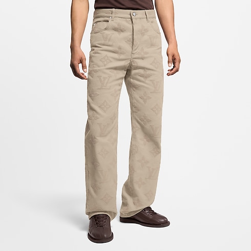 Monogram Embroidered Skate Pants in Men's Ready-to-Wear Denim collections by Louis Vuitton (Product zoom)