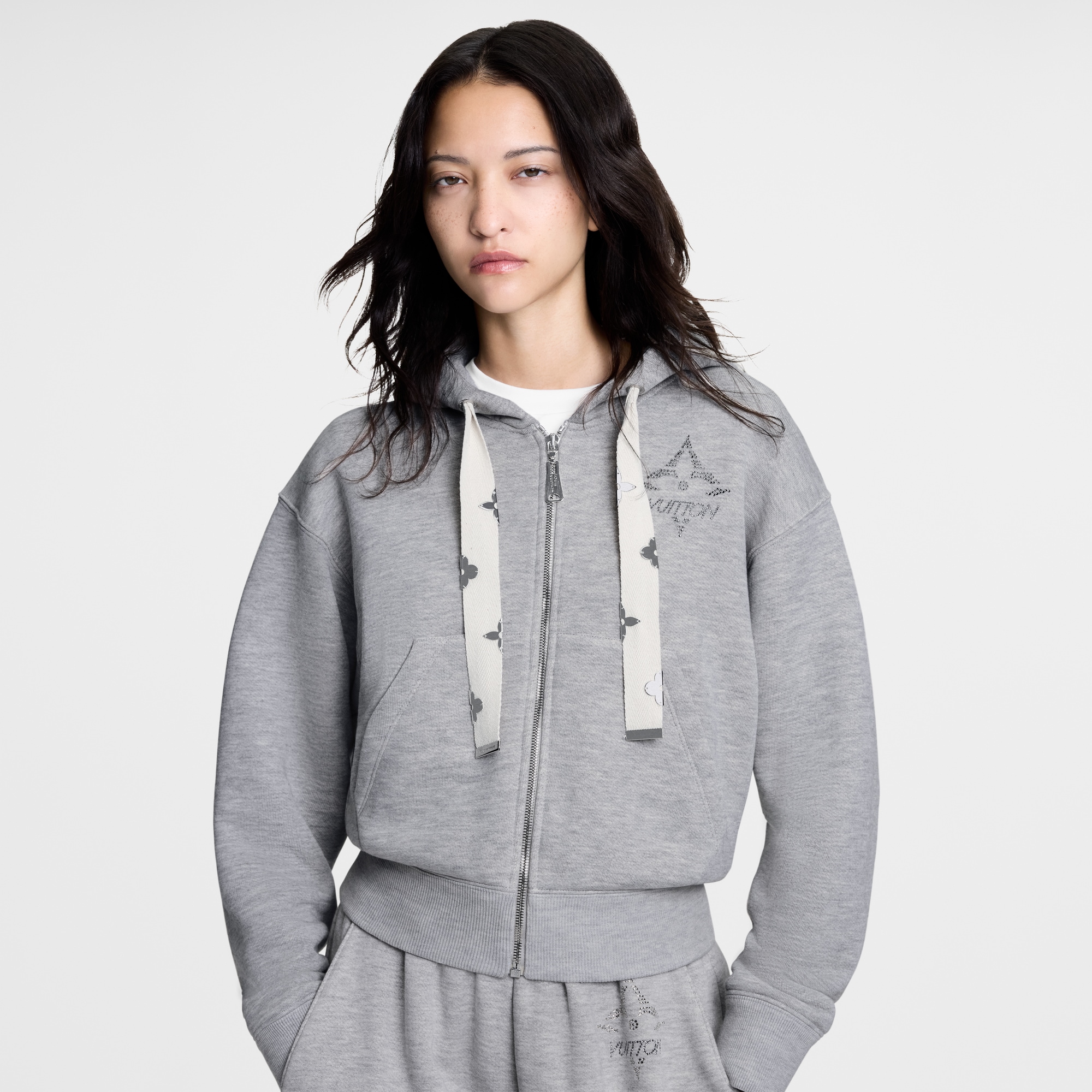 Monogram Flower Accent Hoodie  in Women