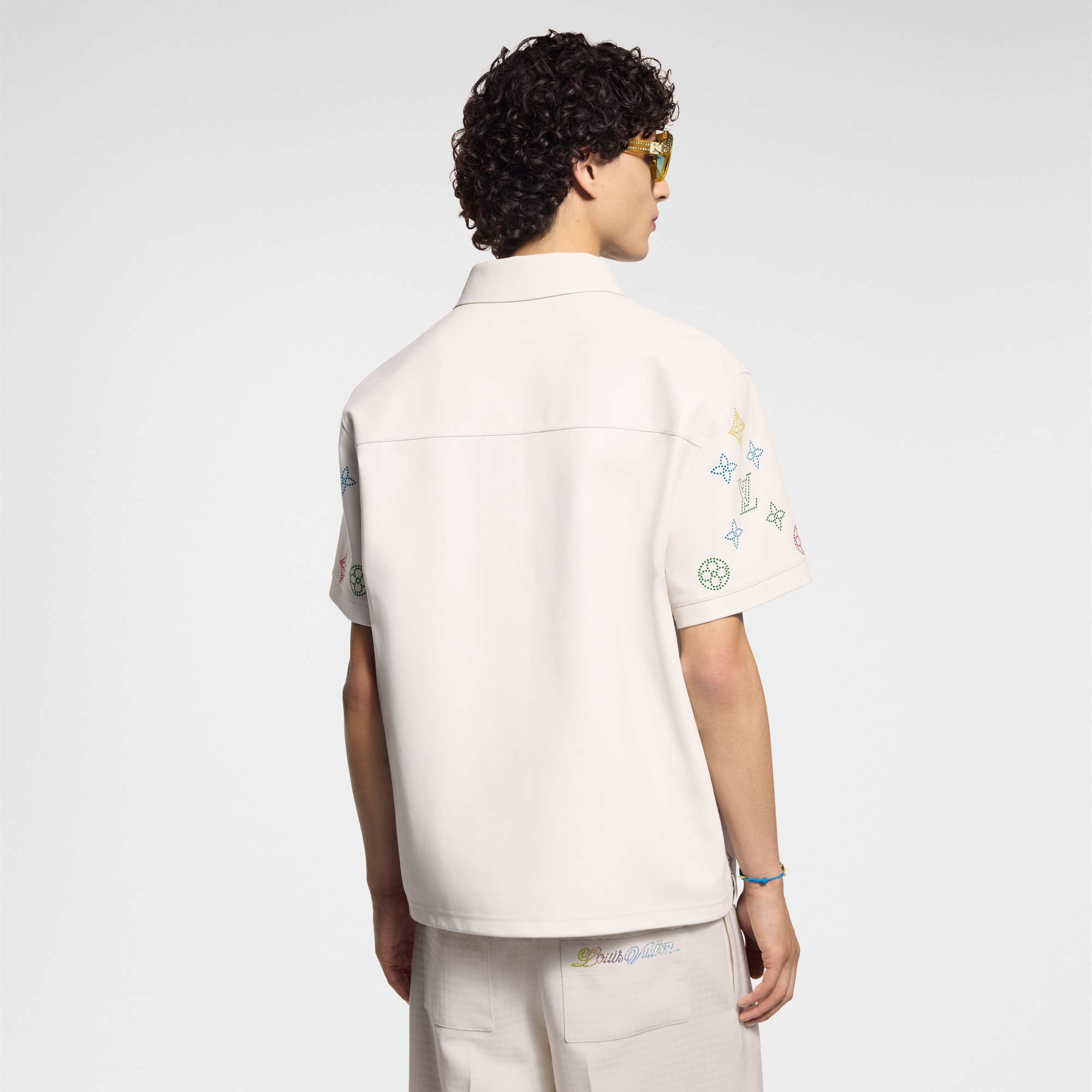 Monogram Flower Perforated Leather Polo Shirt  in Men