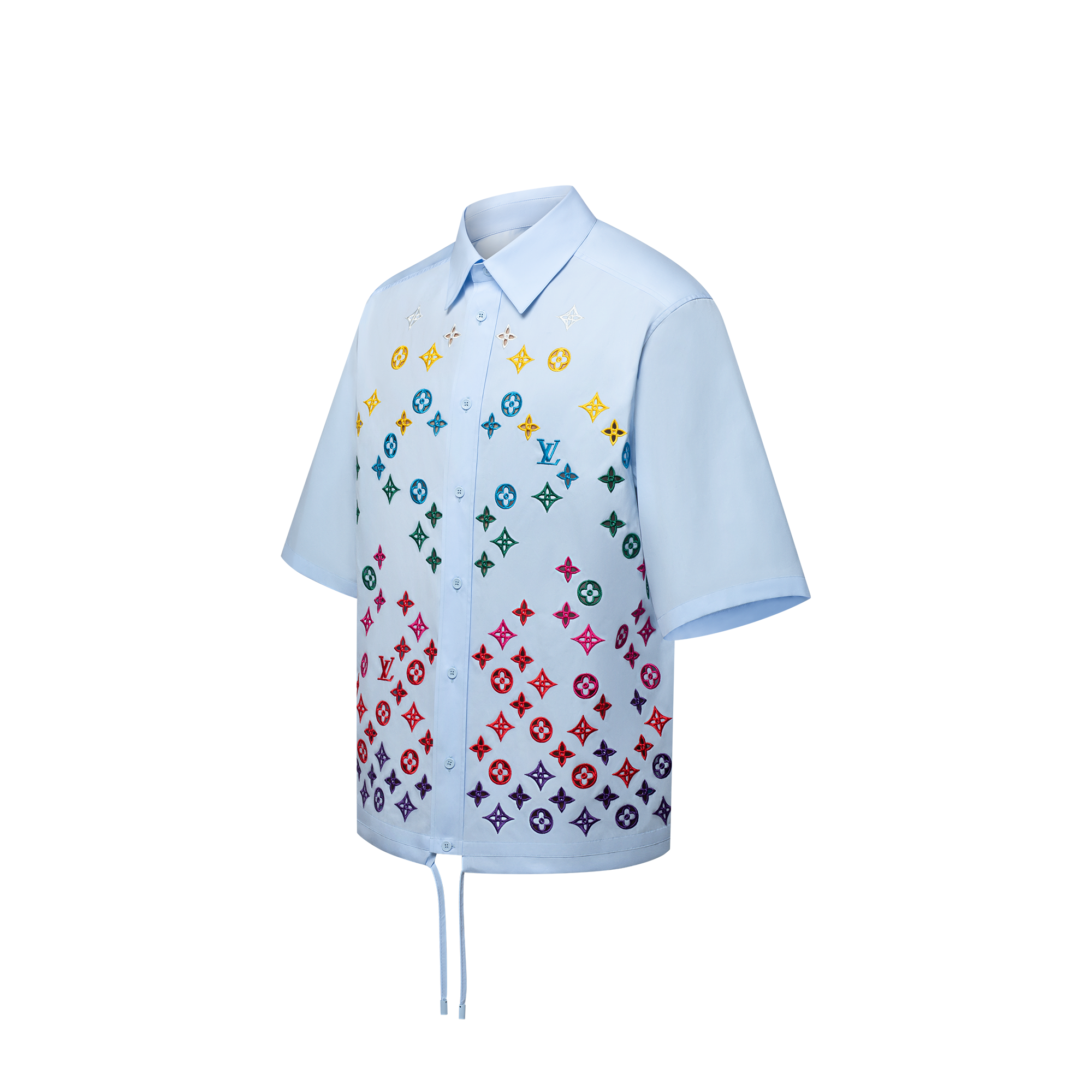 Monogram Flowers Embroidered Short-Sleeved Shirt  in Men