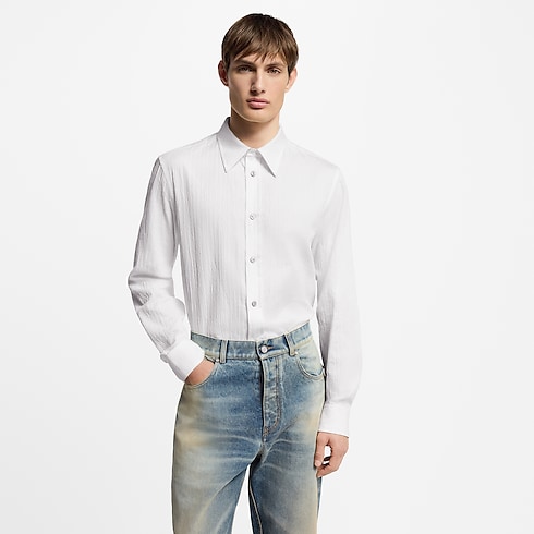 Monogram Jacquard Long-Sleeved Cotton Shirt in Men's Ready-to-Wear Shirts collections by Louis Vuitton (Product zoom)