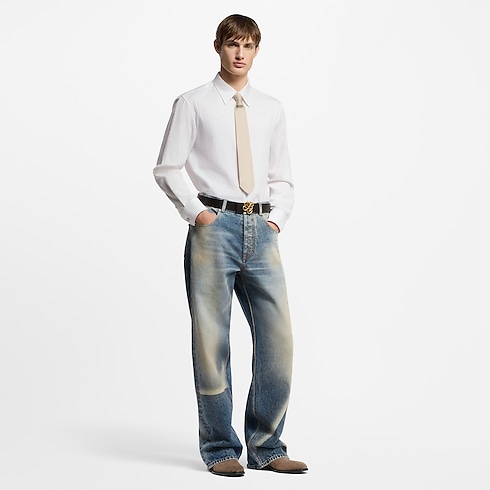 Monogram Jacquard Long-Sleeved Cotton Shirt in Men's Ready-to-Wear Shirts collections by Louis Vuitton (Product zoom)