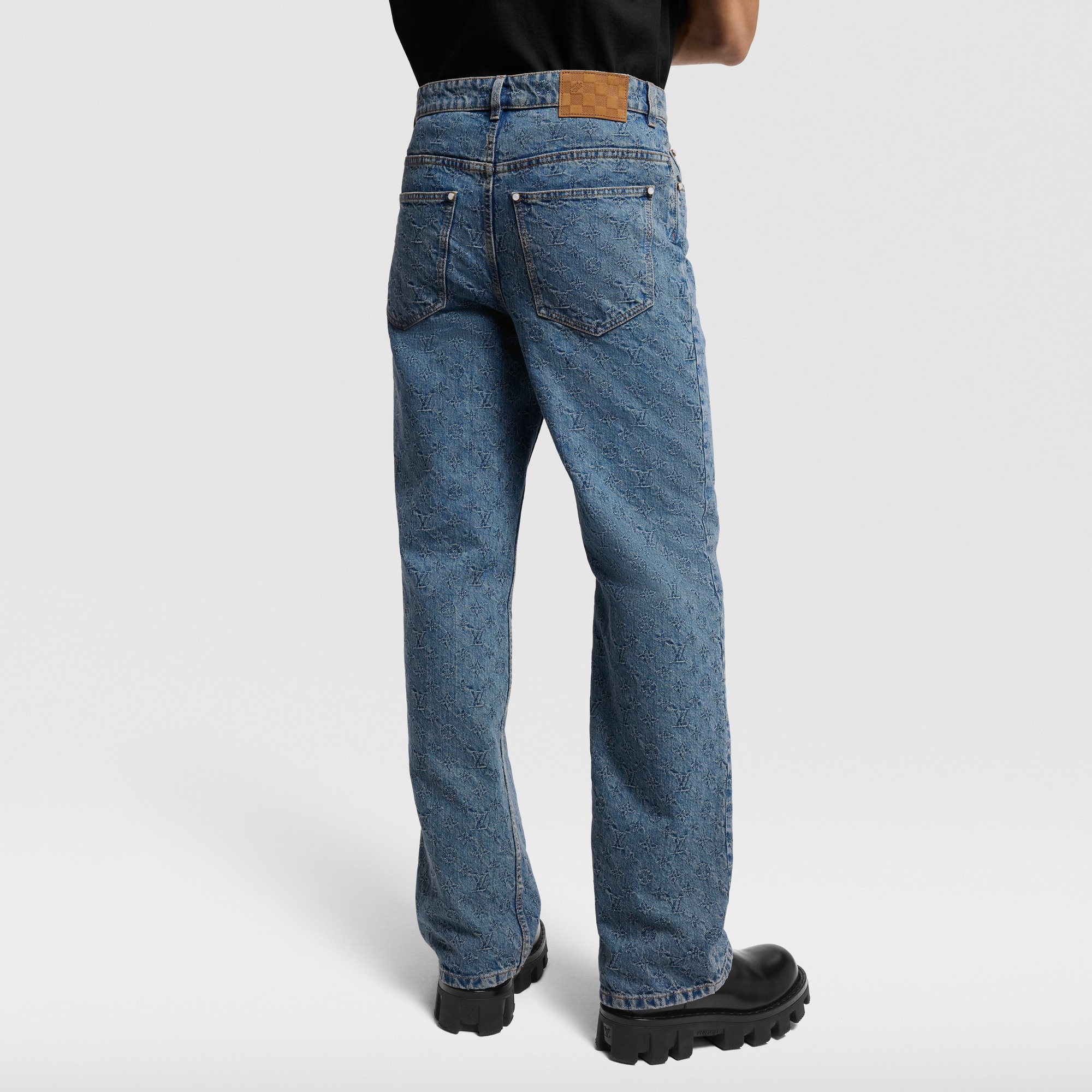 Monogram Jacquard Skate Denim Pants  in Men