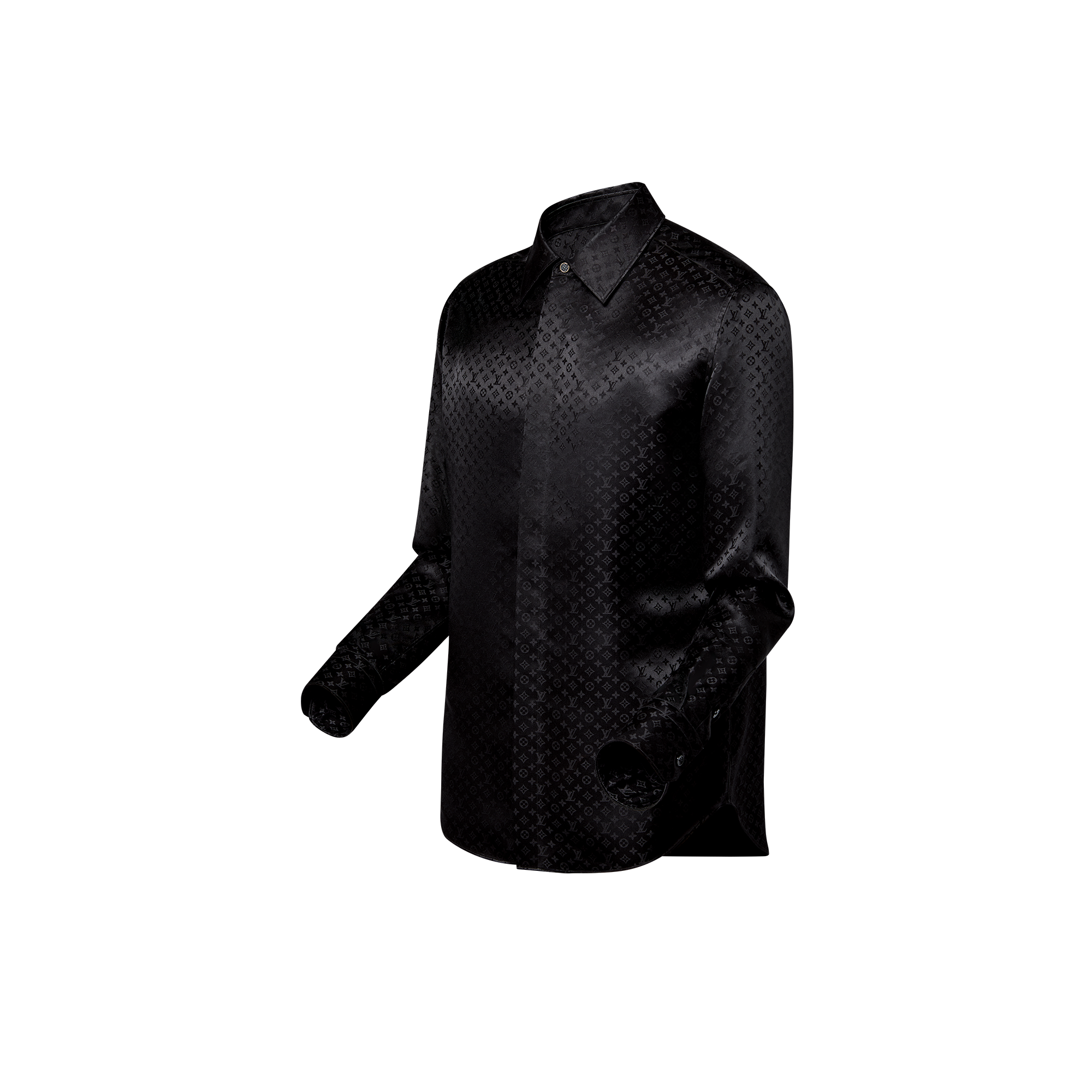 Monogram Long-Sleeved Silk Shirt  in Men