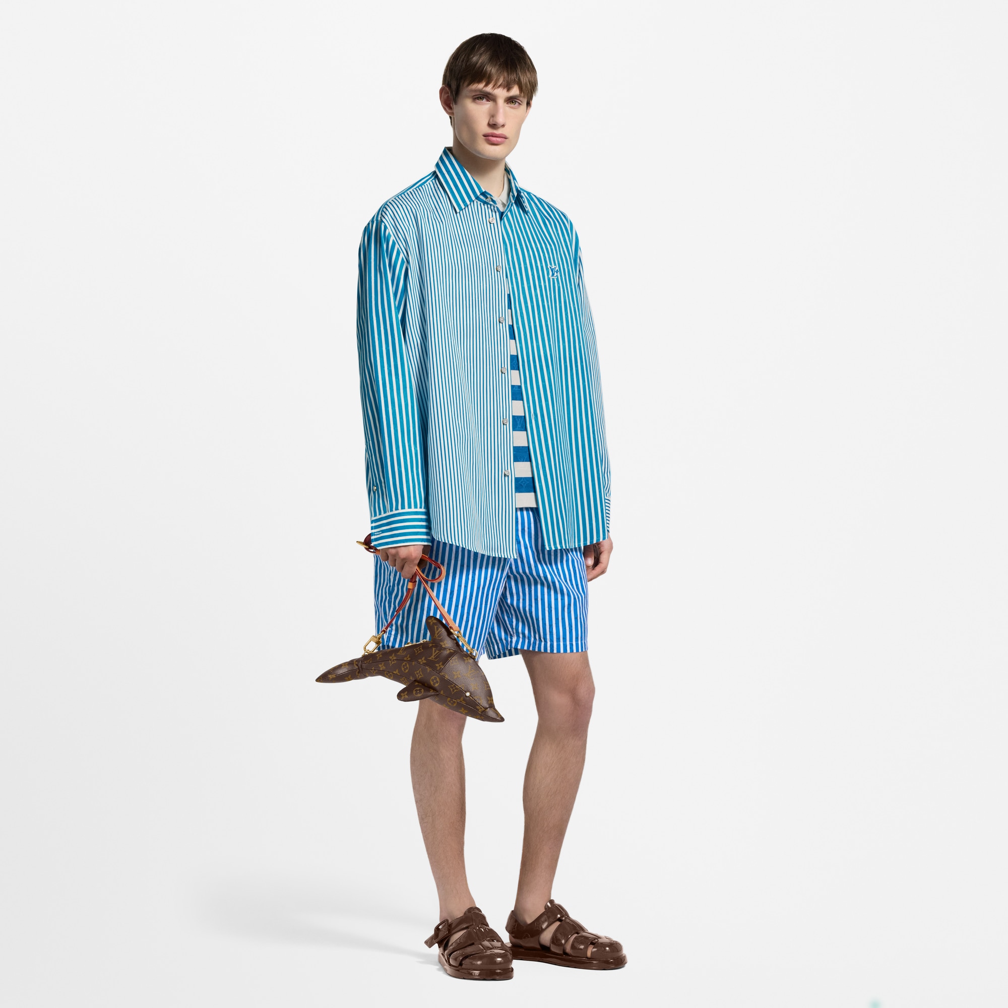 Monogram Patchwork Striped Shirt  in Men