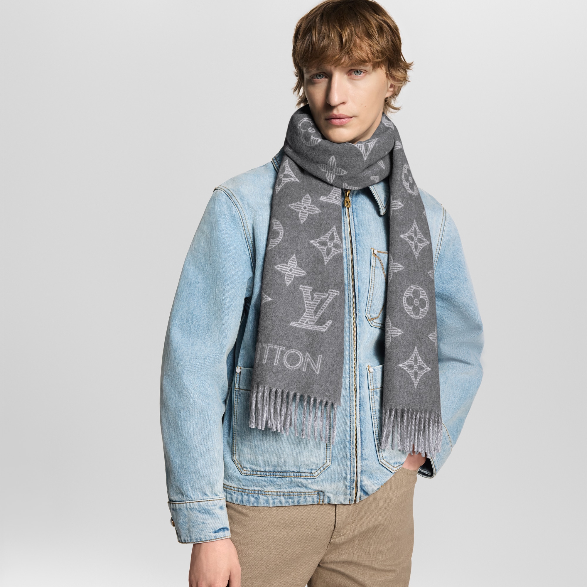 Monogram Shadow Scarf . in Men